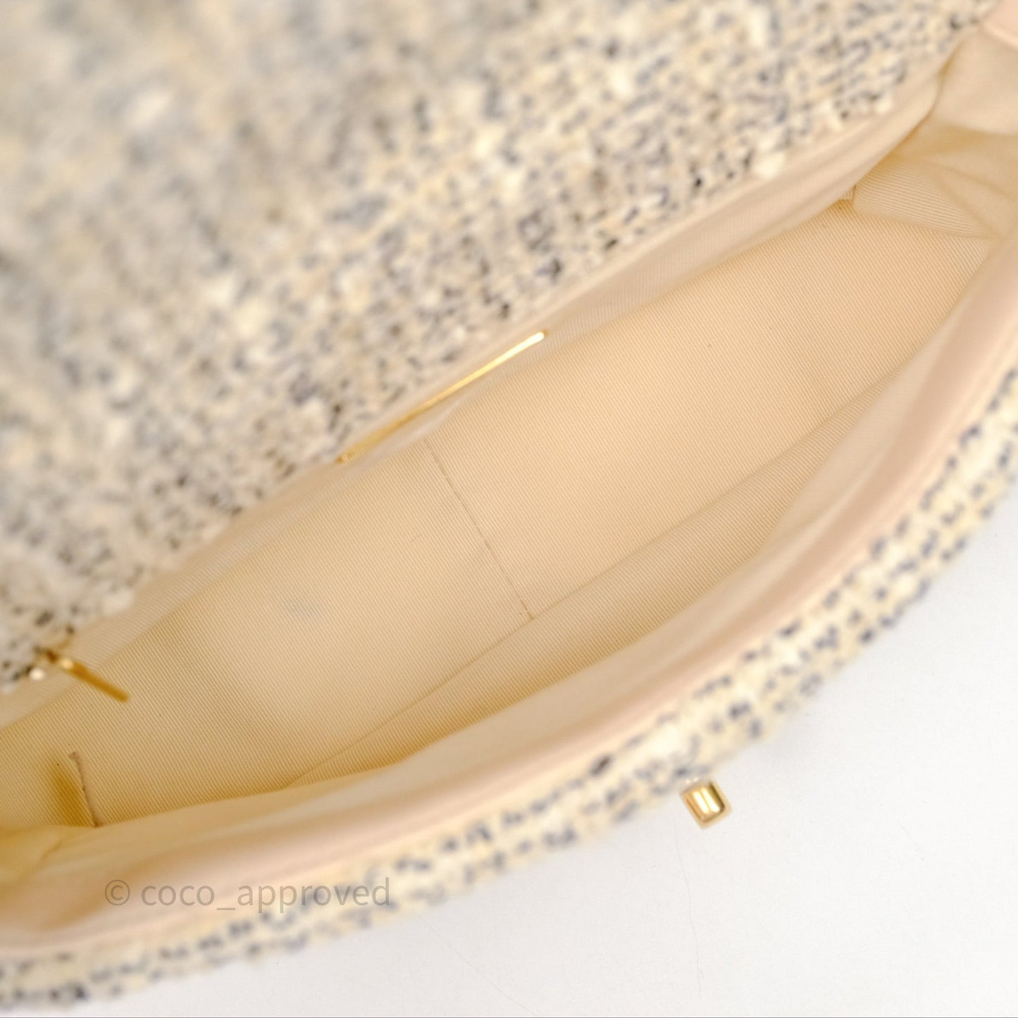 Chanel 19 Small Tweed Oreo Cream Mixed Hardware