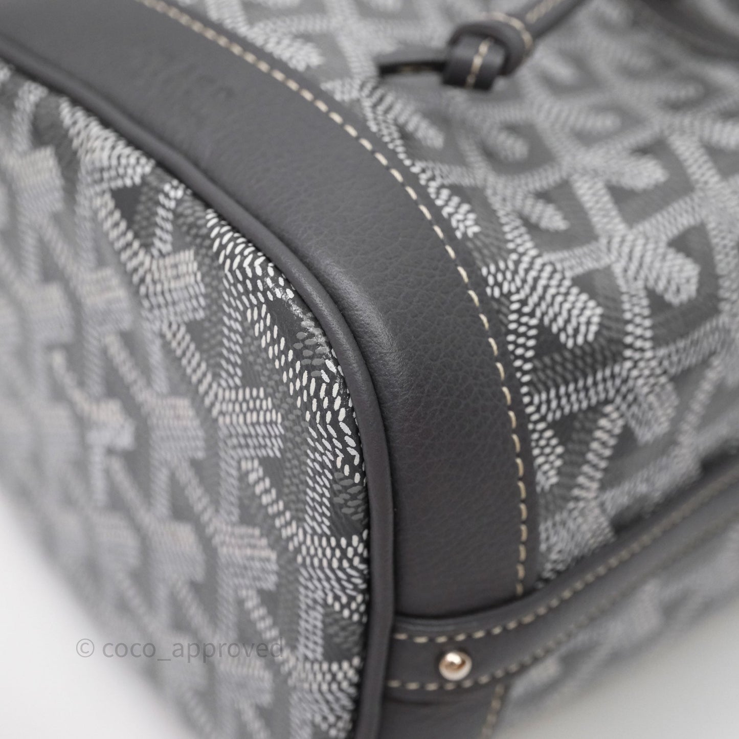 Goyard Petit Flot Mini Bucket Bag Grey Goyardine Canvas