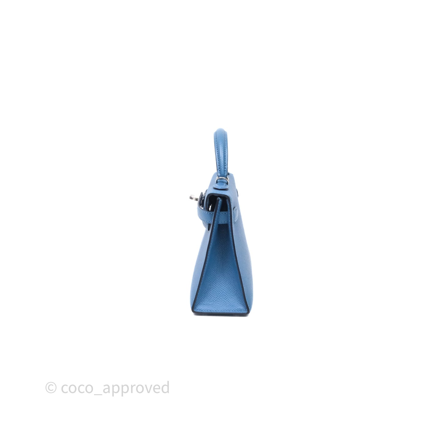 Hermès Mini Kelly Bleu Azur 7R Epsom Palladium Hardware