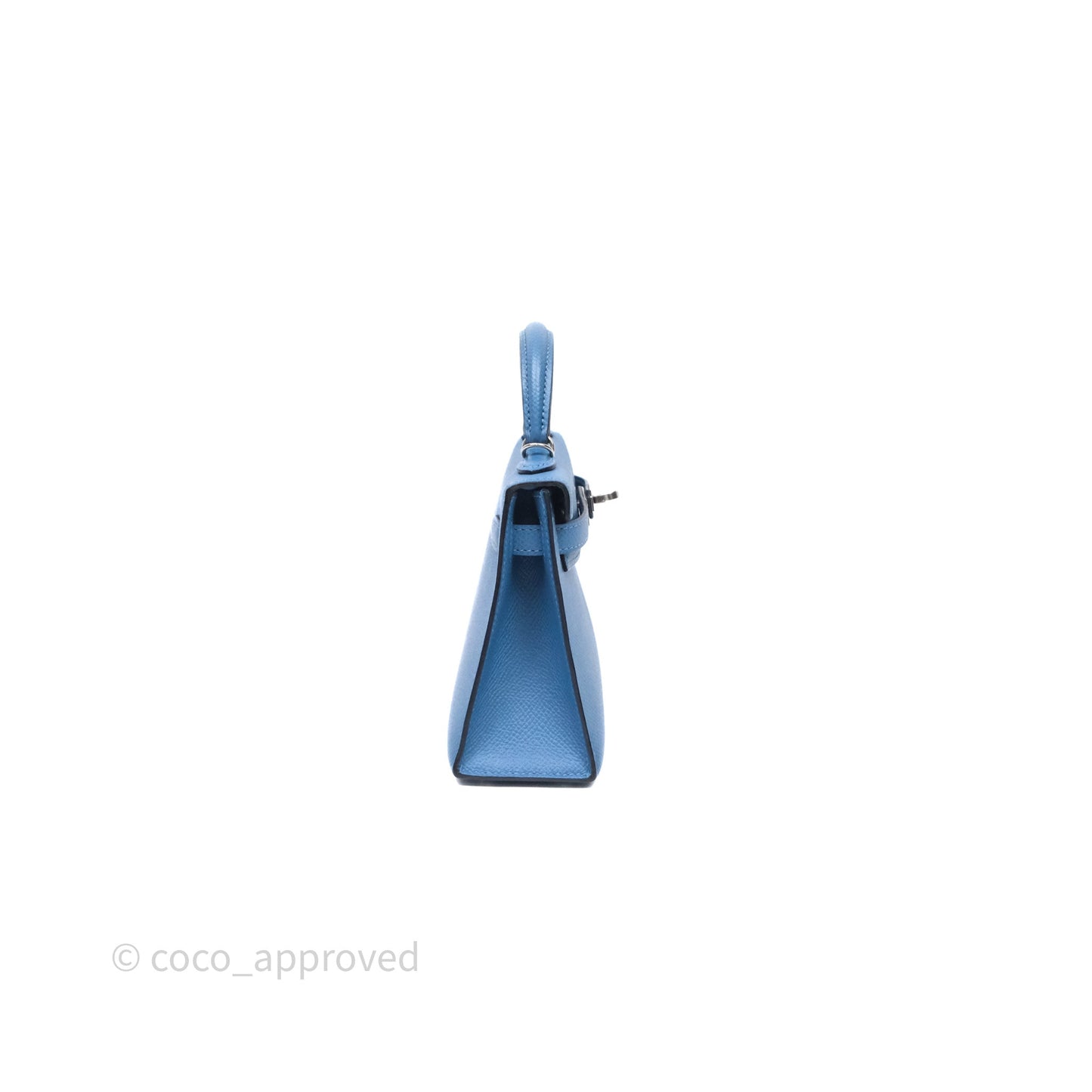 Hermès Mini Kelly Bleu Azur 7R Epsom Palladium Hardware