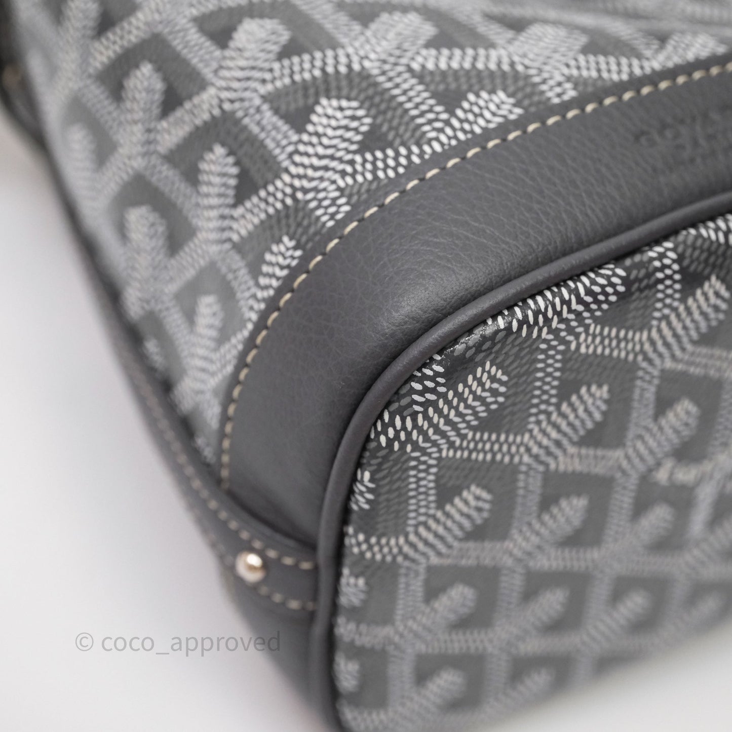 Goyard Petit Flot Mini Bucket Bag Grey Goyardine Canvas