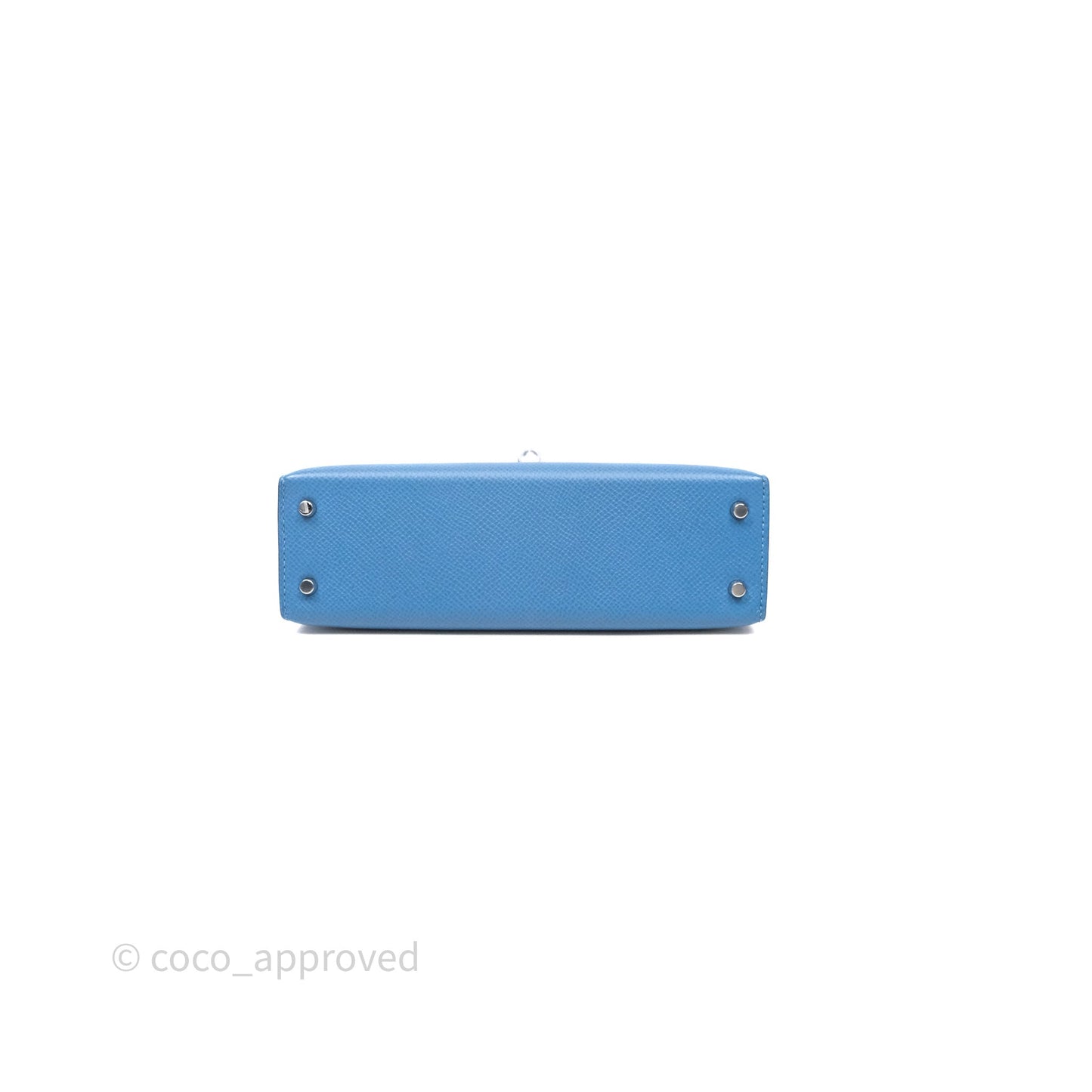 Hermès Mini Kelly Bleu Azur 7R Epsom Palladium Hardware