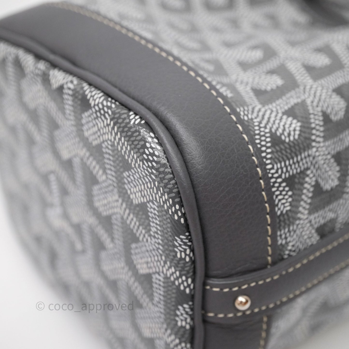 Goyard Petit Flot Mini Bucket Bag Grey Goyardine Canvas