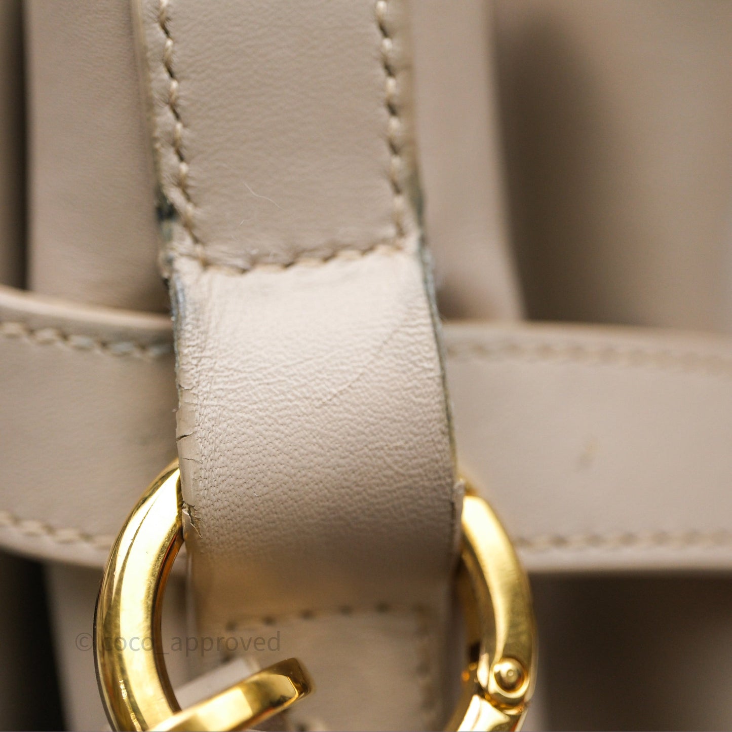 Christian Dior Medium C'est Dior Bag Beige CD-Embossed Calfskin Gold Hardware