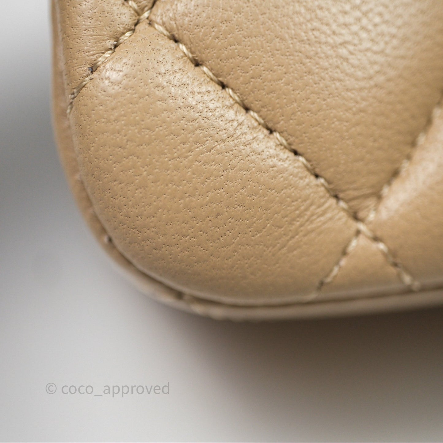 Chanel Small Quilted Classic Flap Beige Lambskin Gold Hardware
