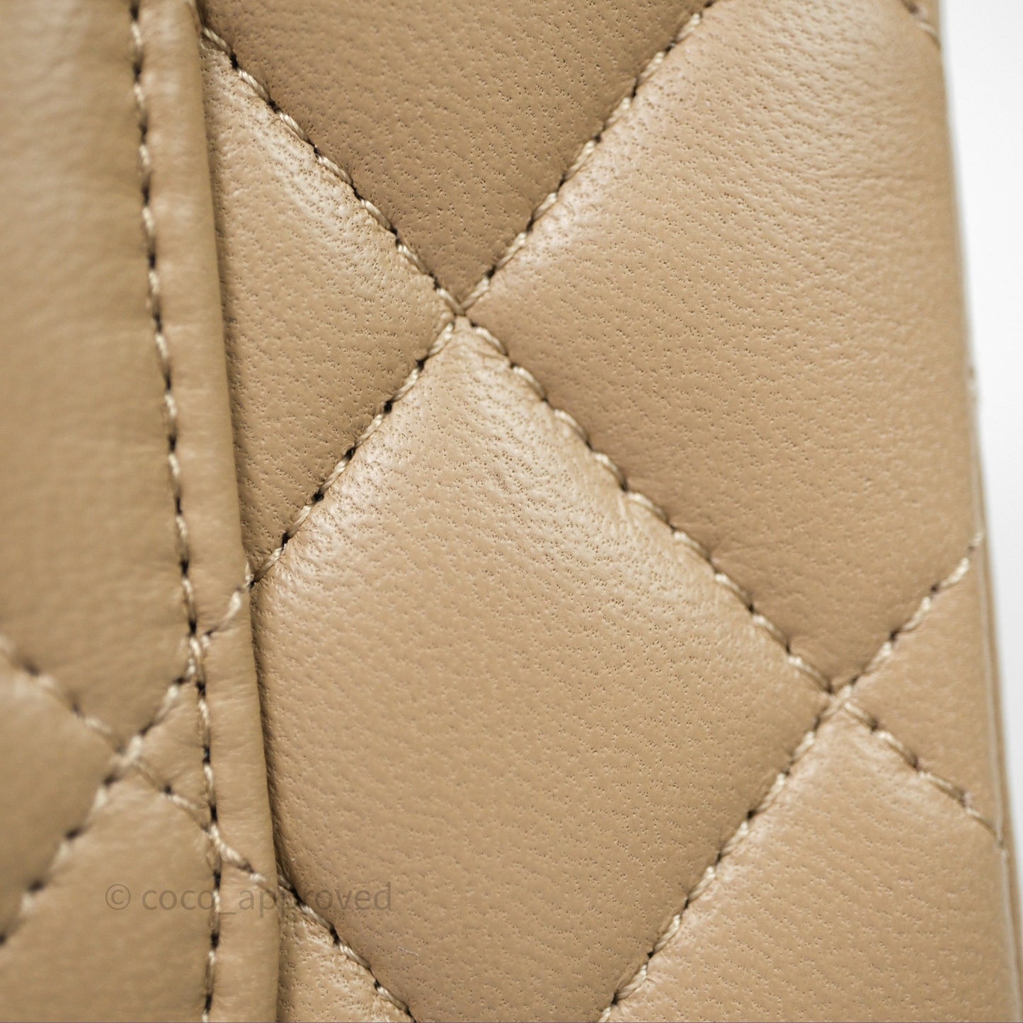 Chanel Small Quilted Classic Flap Beige Lambskin Gold Hardware