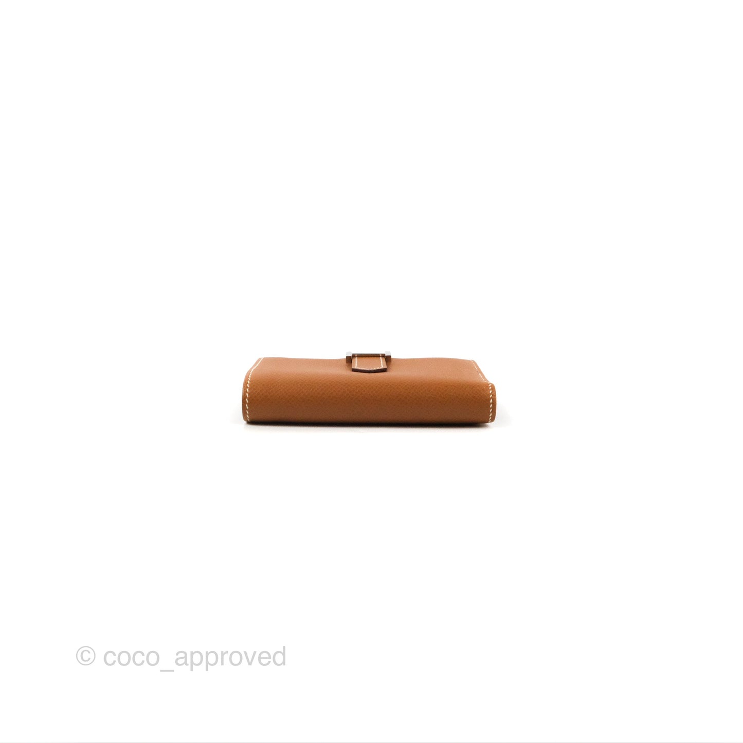 Hermes Bearn Trifold Compact Wallet Gold Epsom Palladium Hardware