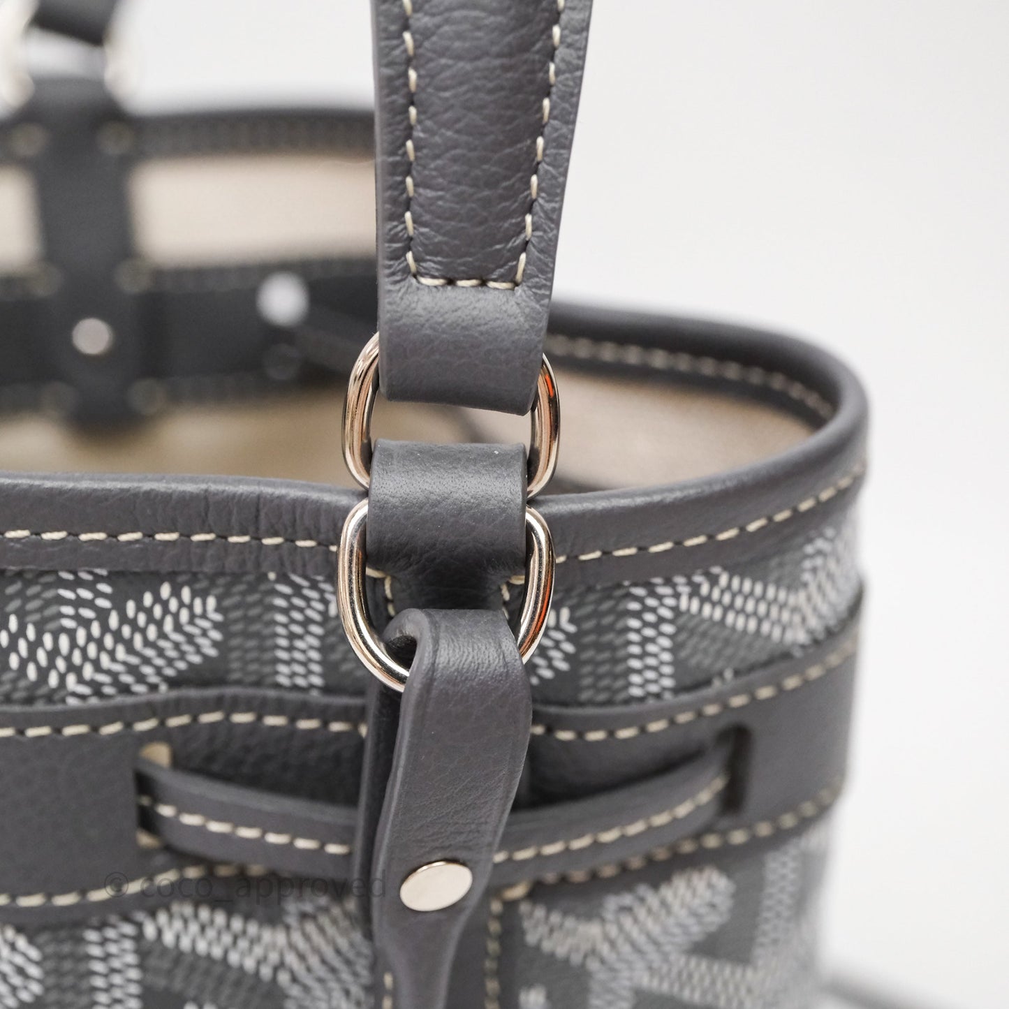 Goyard Petit Flot Mini Bucket Bag Grey Goyardine Canvas
