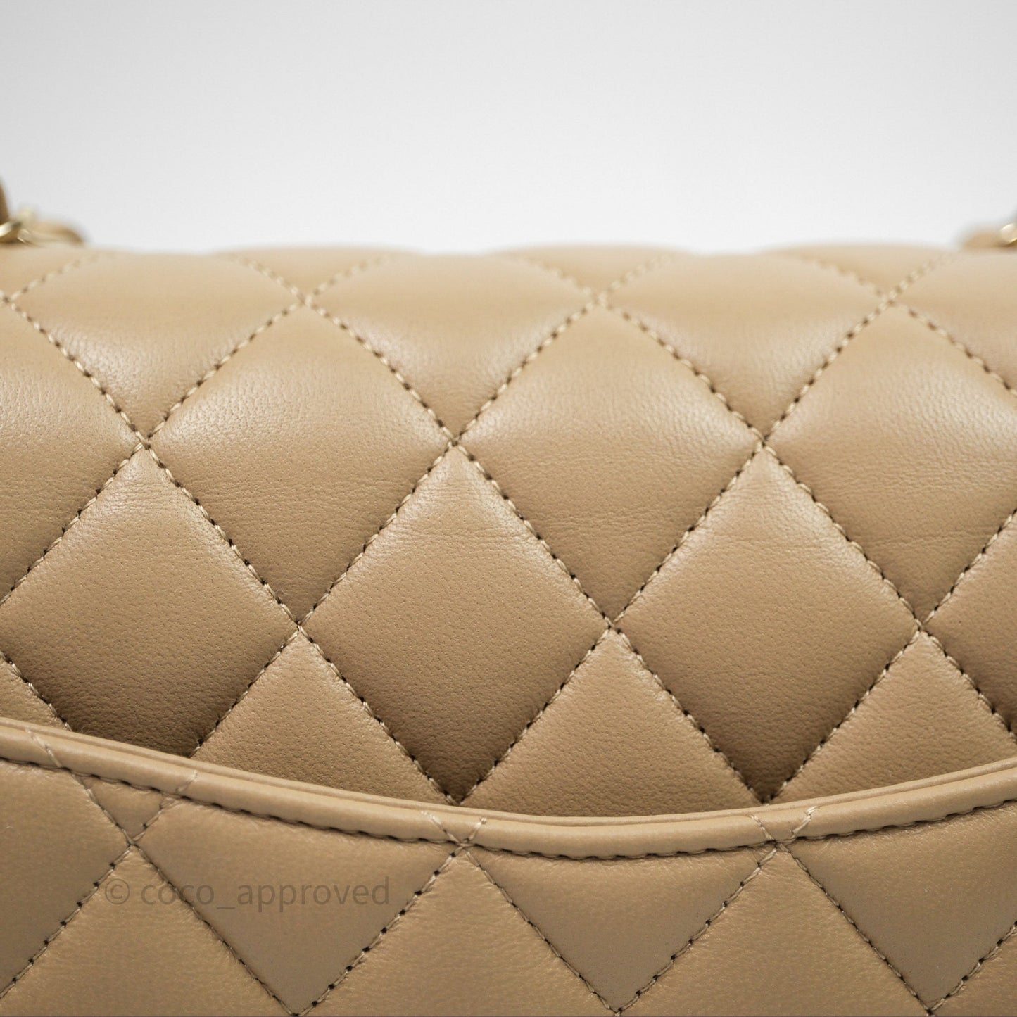 Chanel Small Quilted Classic Flap Beige Lambskin Gold Hardware
