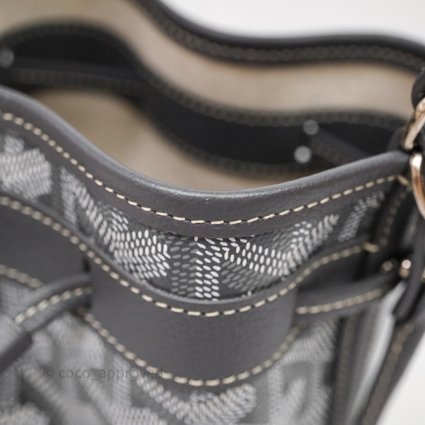 Goyard Petit Flot Mini Bucket Bag Grey Goyardine Canvas