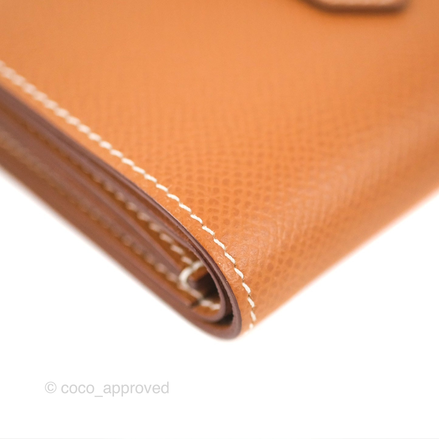 Hermes Bearn Trifold Compact Wallet Gold Epsom Palladium Hardware