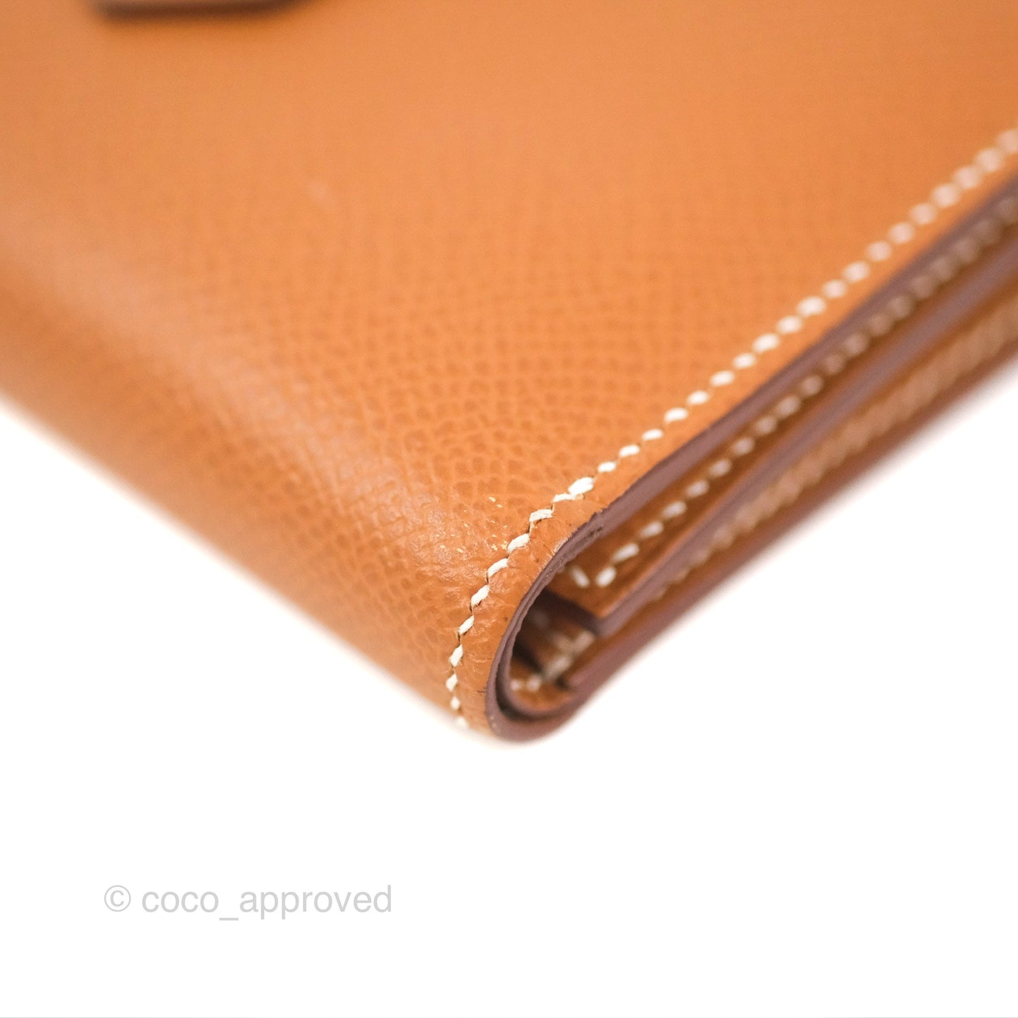 Hermes Bearn Trifold Compact Wallet Gold Epsom Palladium Hardware