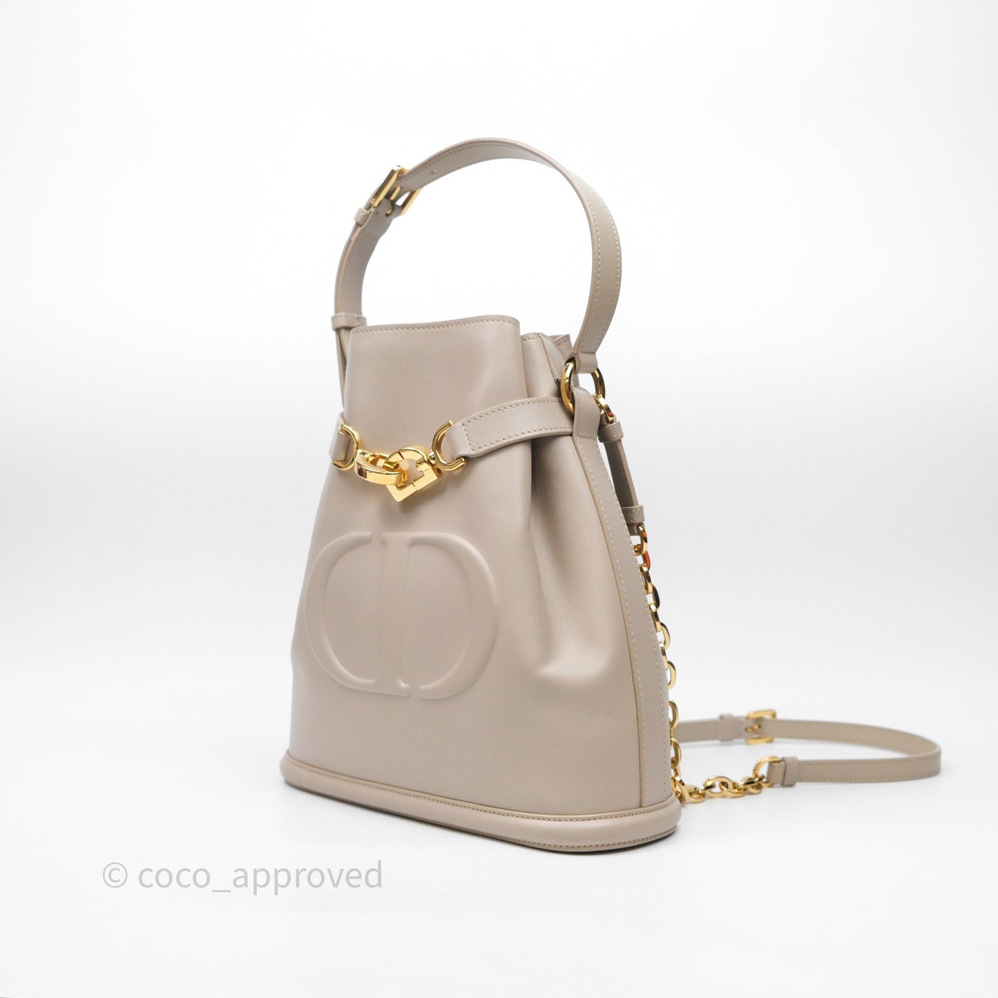 Christian Dior Medium C'est Dior Bag Beige CD-Embossed Calfskin Gold Hardware