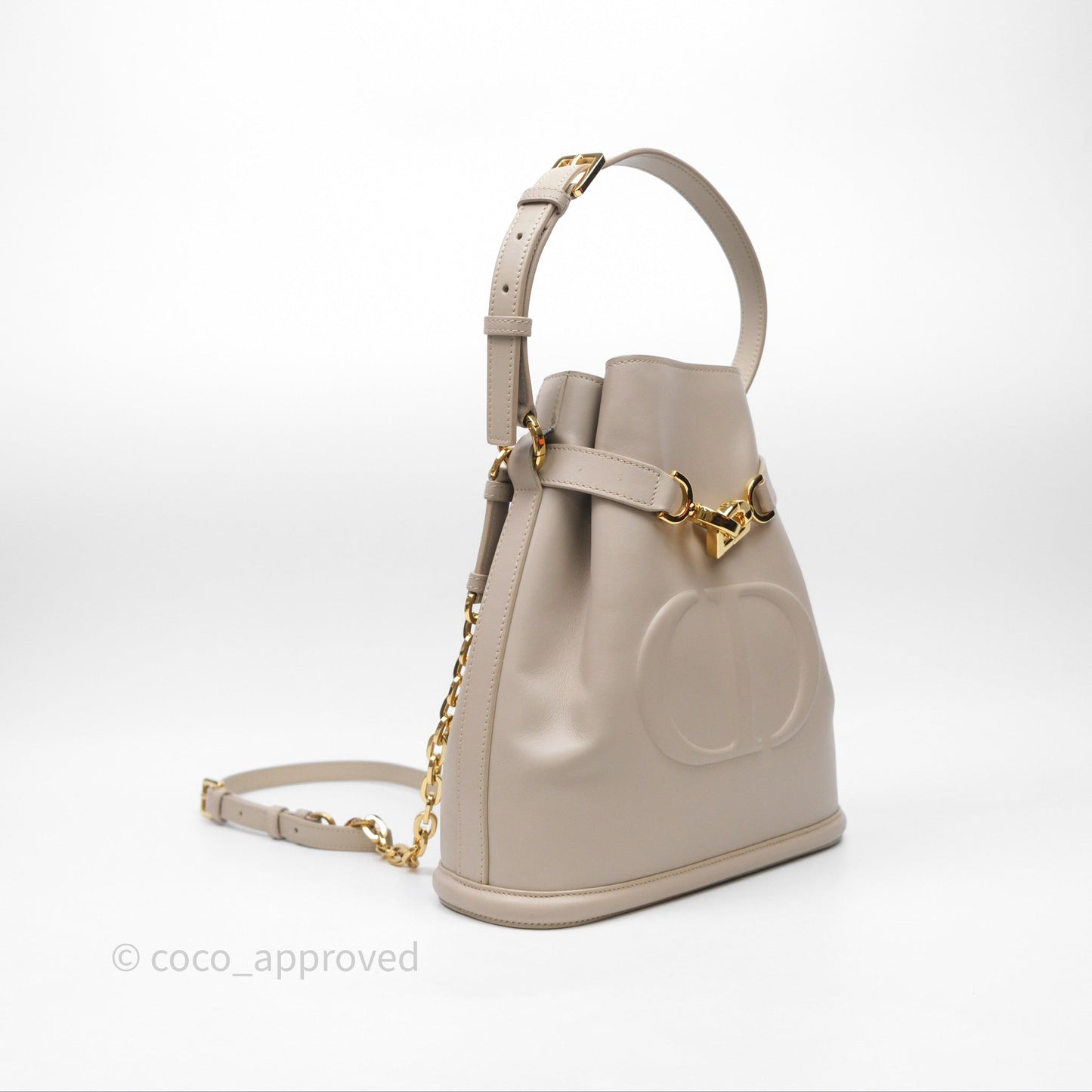 Christian Dior Medium C'est Dior Bag Beige CD-Embossed Calfskin Gold Hardware