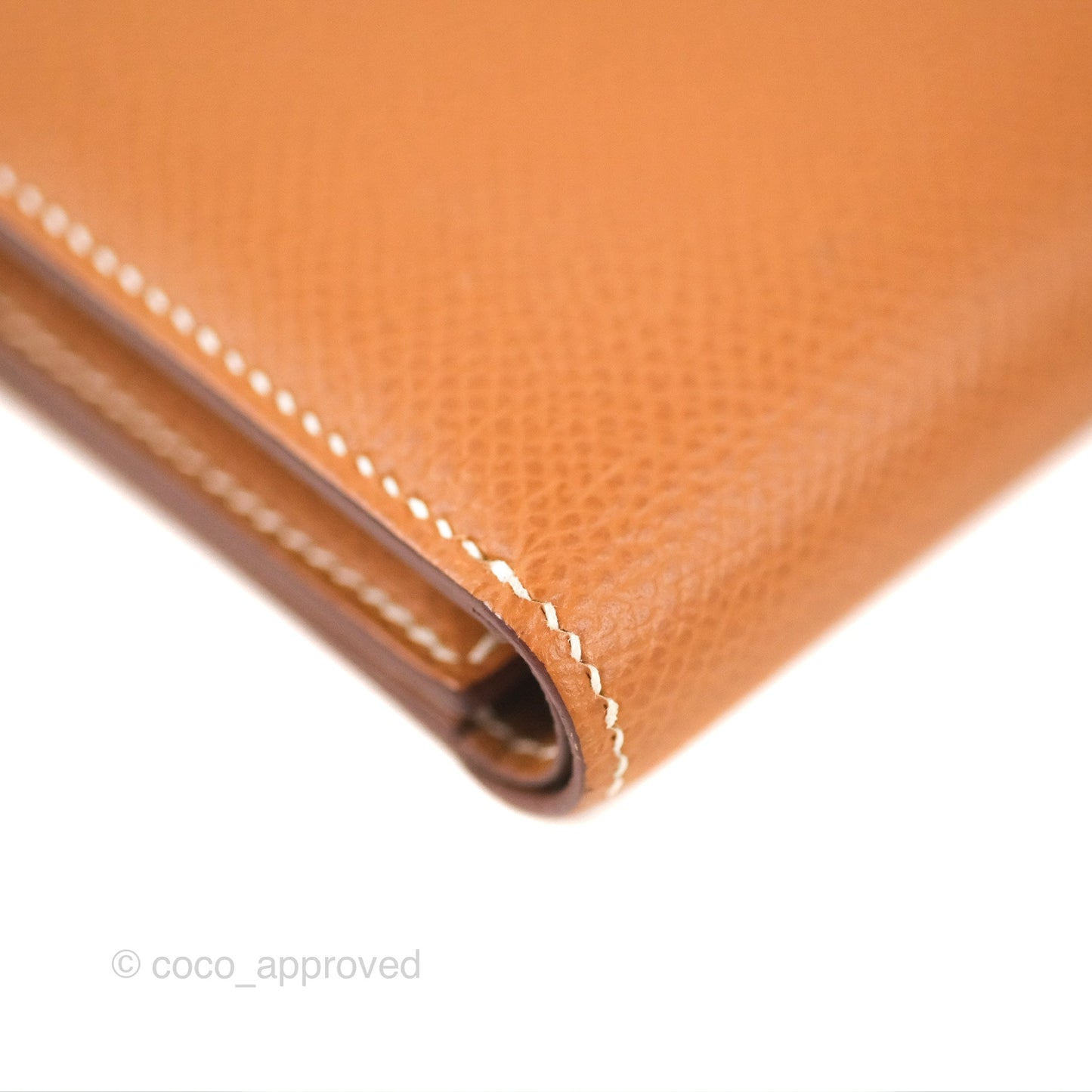 Hermes Bearn Trifold Compact Wallet Gold Epsom Palladium Hardware