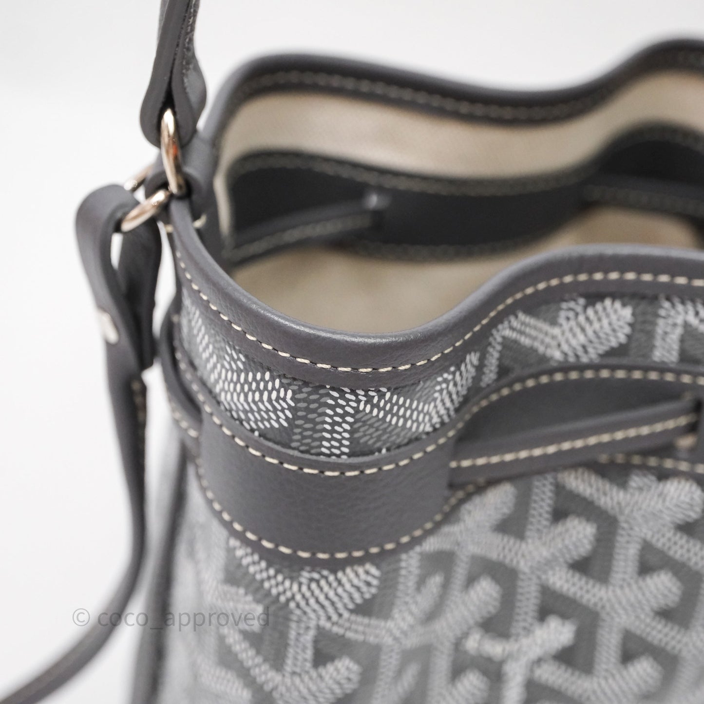 Goyard Petit Flot Mini Bucket Bag Grey Goyardine Canvas