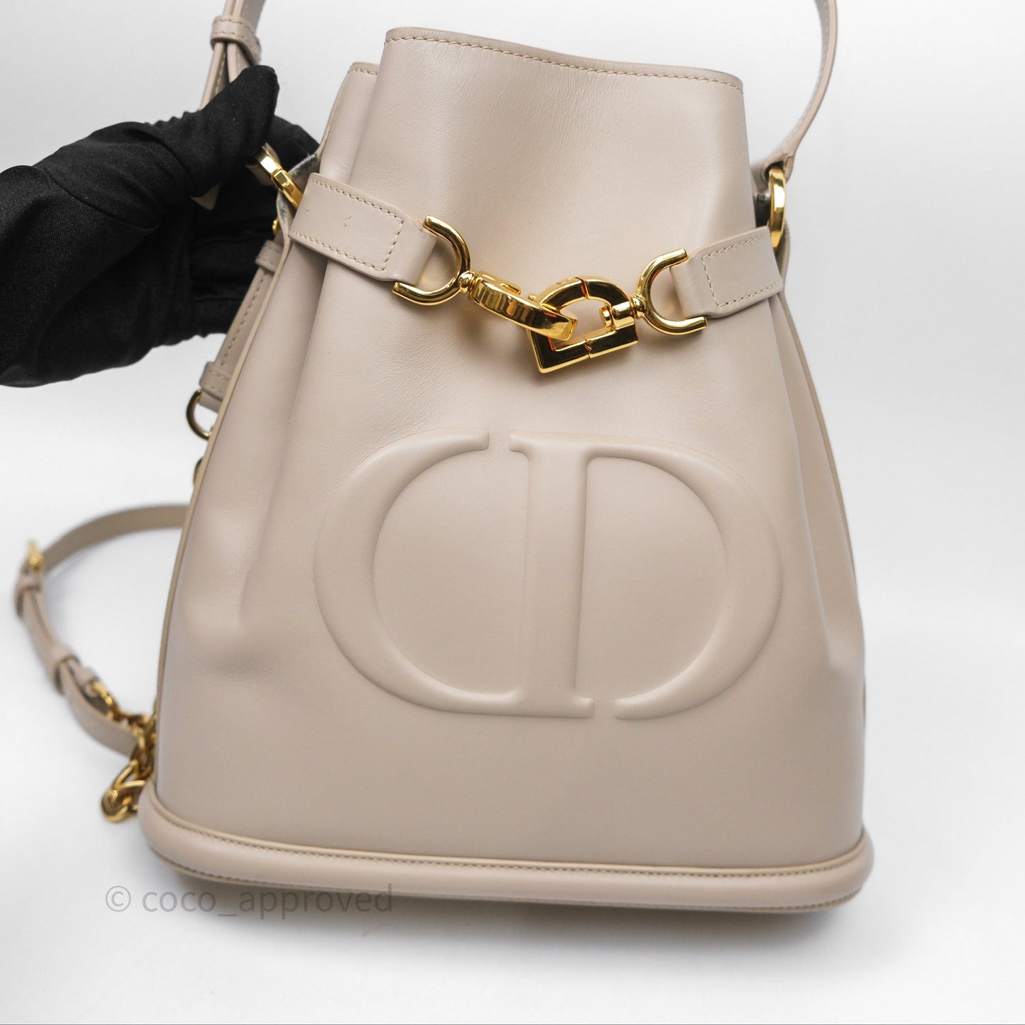 Christian Dior Medium C'est Dior Bag Beige CD-Embossed Calfskin Gold Hardware