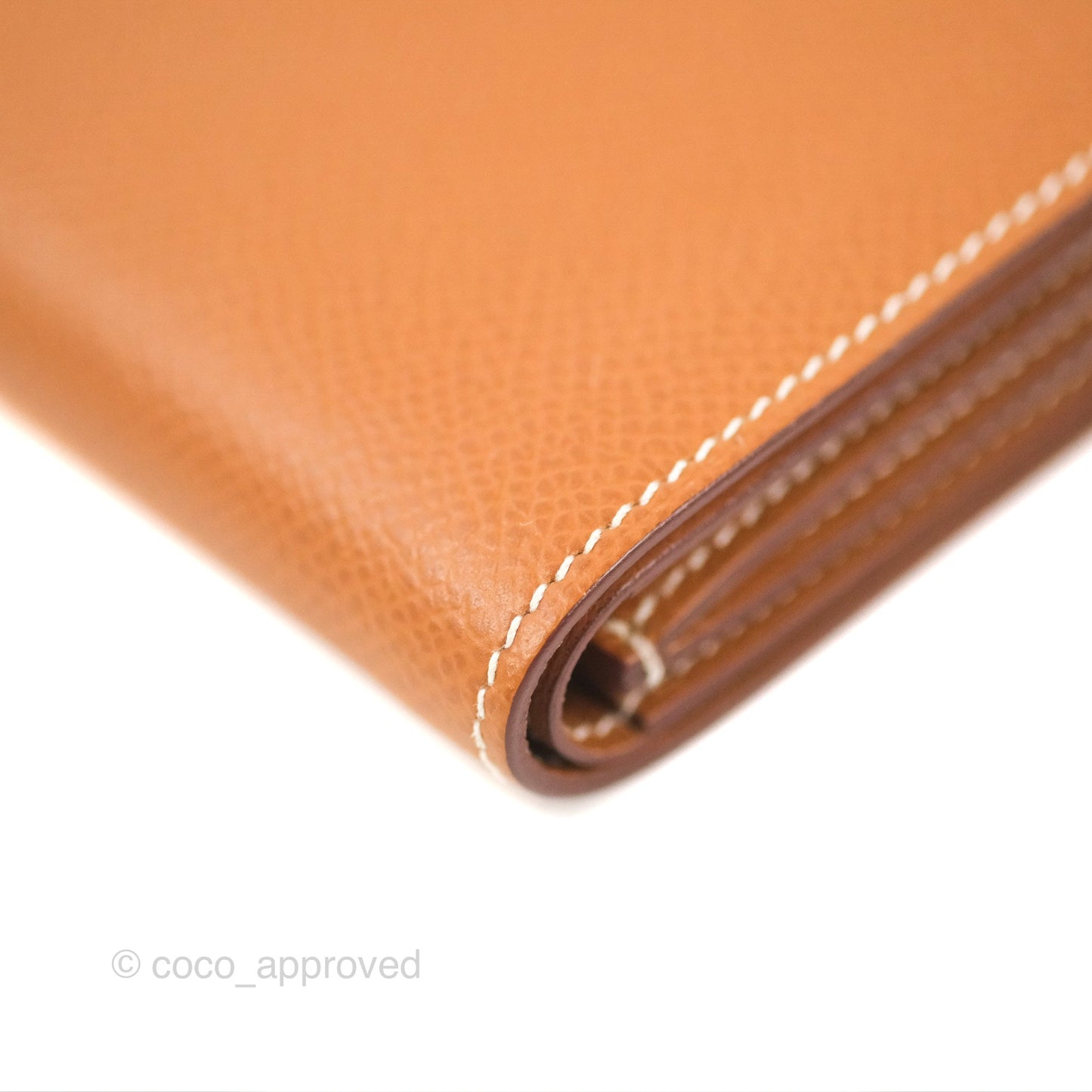 Hermes Bearn Trifold Compact Wallet Gold Epsom Palladium Hardware