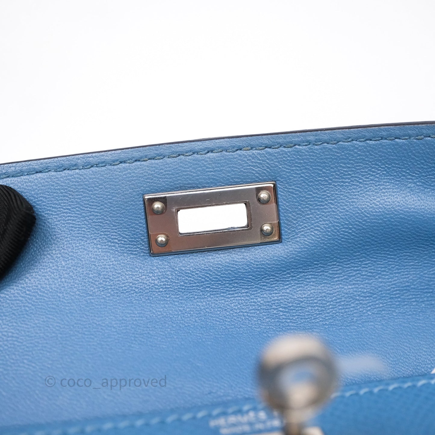Hermès Mini Kelly Bleu Azur 7R Epsom Palladium Hardware