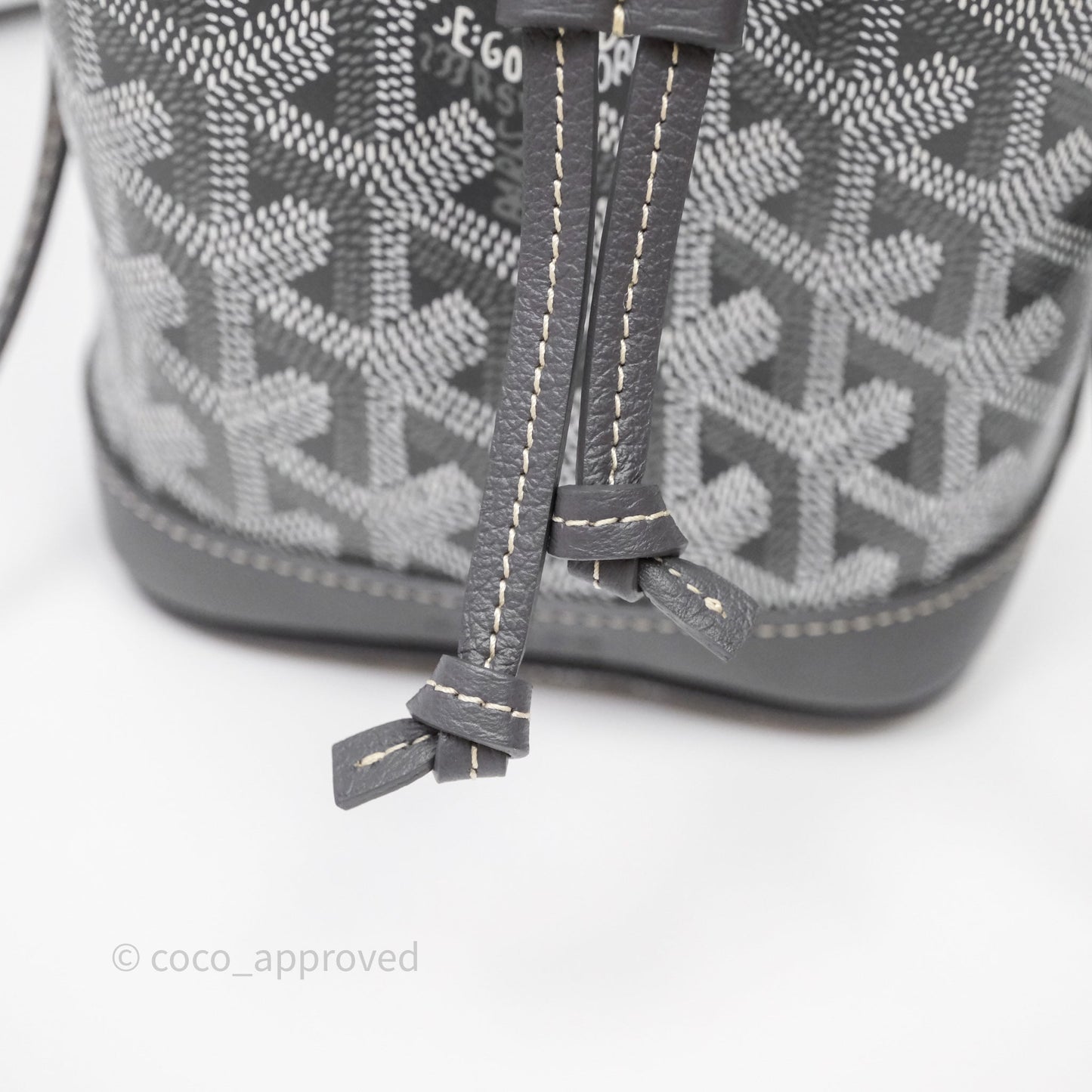 Goyard Petit Flot Mini Bucket Bag Grey Goyardine Canvas