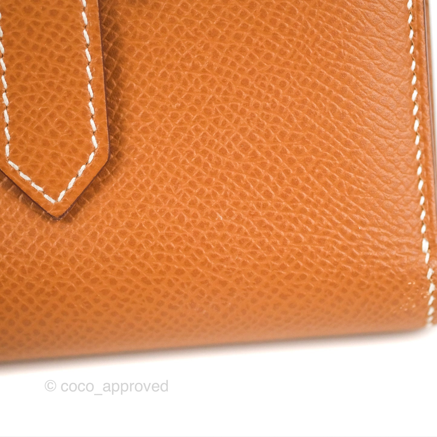 Hermes Bearn Trifold Compact Wallet Gold Epsom Palladium Hardware