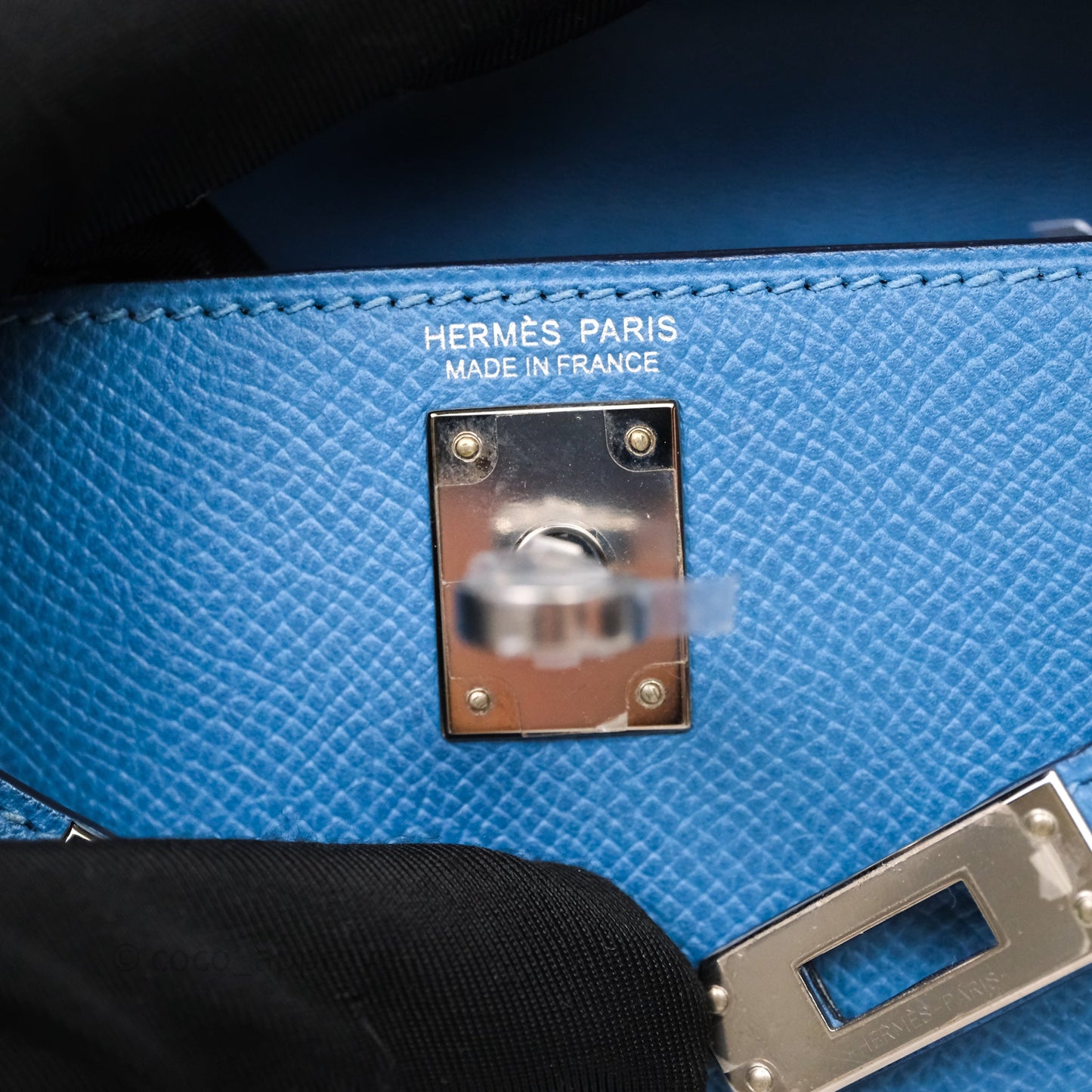 Hermès Mini Kelly Bleu Azur 7R Epsom Palladium Hardware
