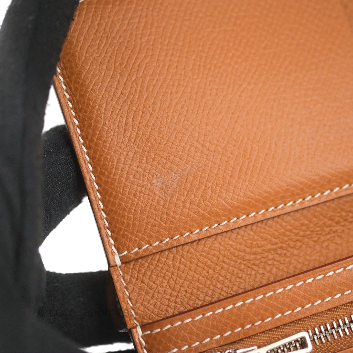 Hermes Bearn Trifold Compact Wallet Gold Epsom Palladium Hardware