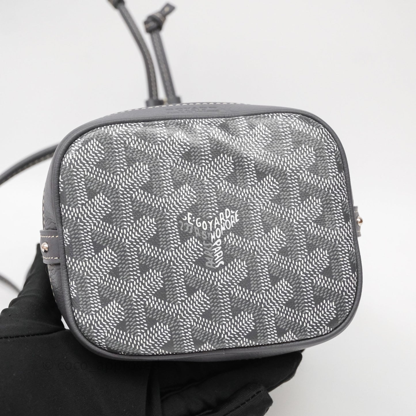 Goyard Petit Flot Mini Bucket Bag Grey Goyardine Canvas