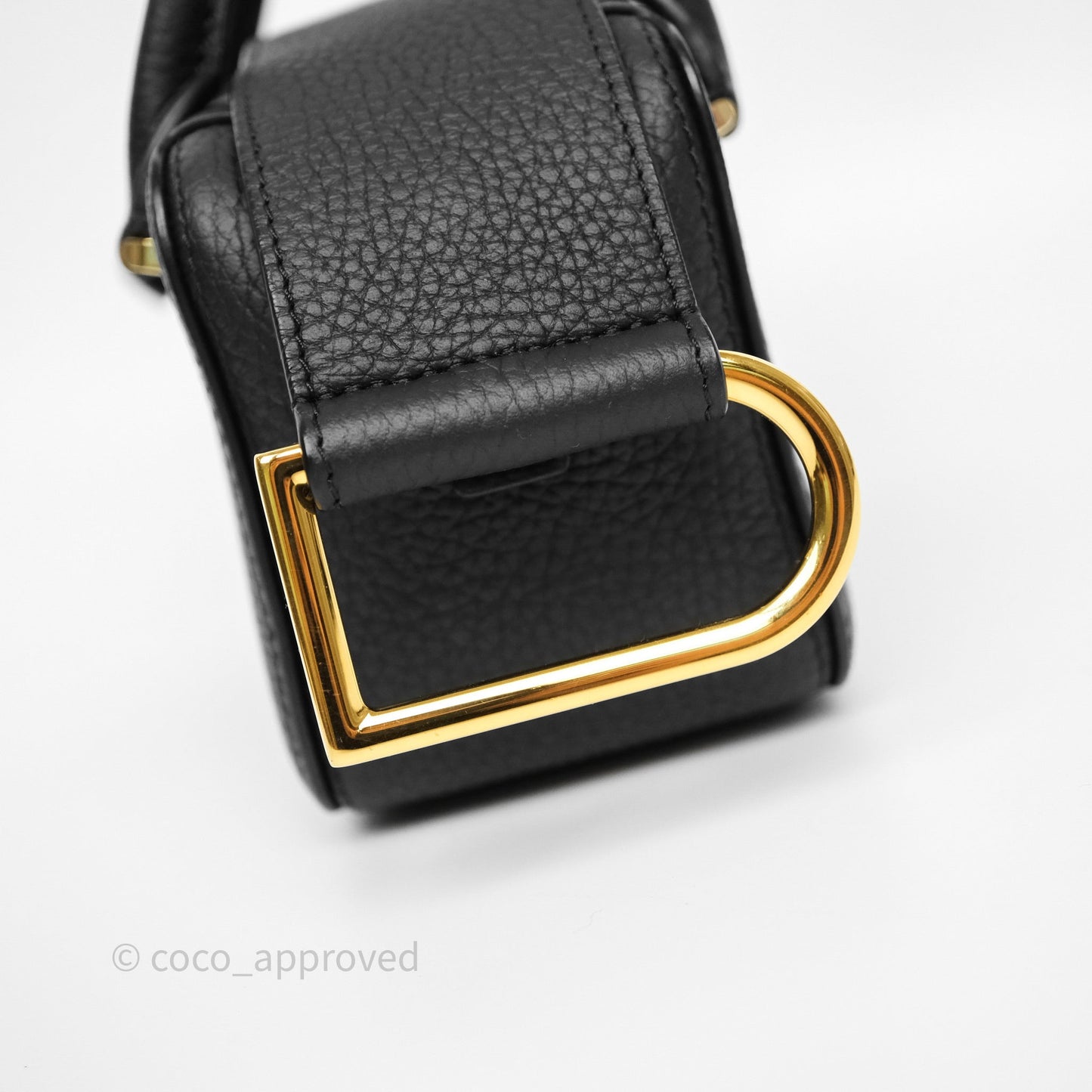 Delvaux Cool Box Nano Taurillon Soft Grained Calfskin Black Gold Hardware