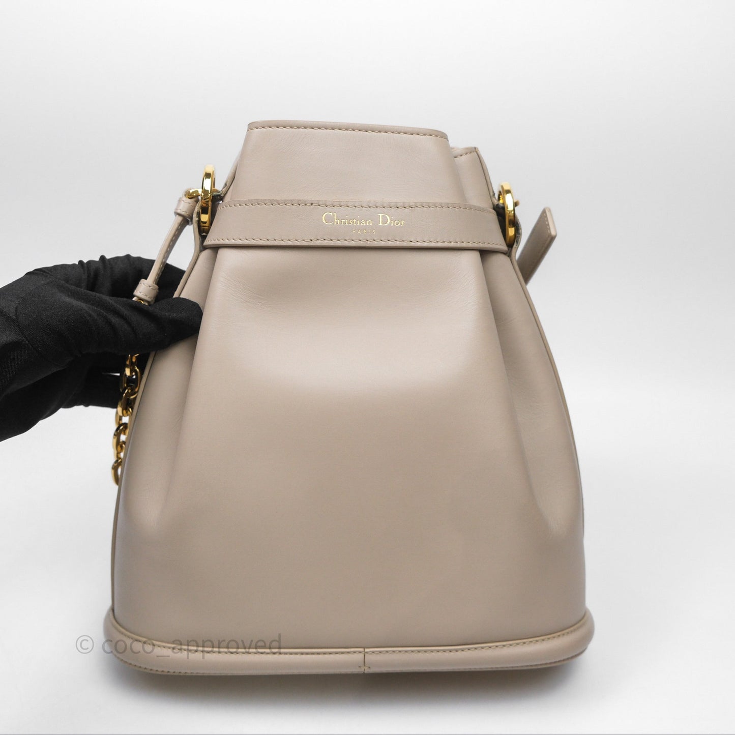 Christian Dior Medium C'est Dior Bag Beige CD-Embossed Calfskin Gold Hardware