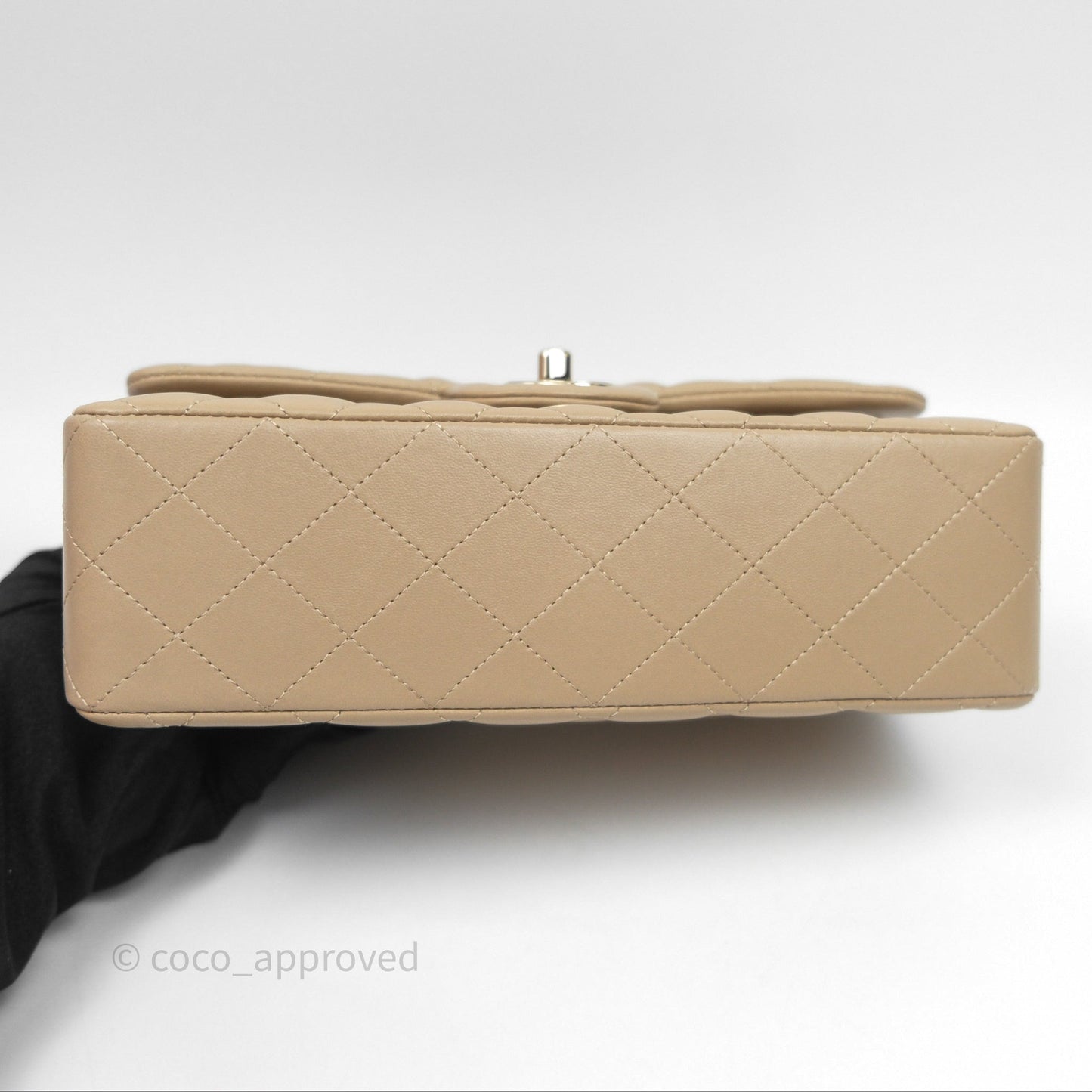 Chanel Small Quilted Classic Flap Beige Lambskin Gold Hardware