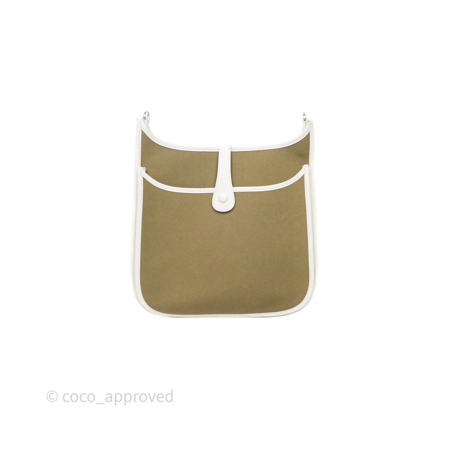 Hermes Evelyne III 29 Khaki/ White Palladium Hardware