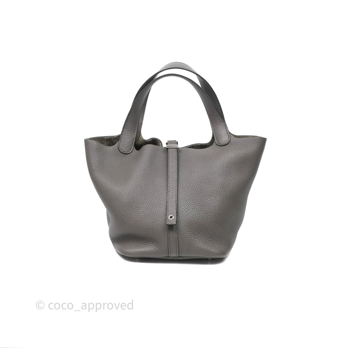Hermès Picotin 22 Graphite 88 Taurillon Maurice Clemence Palladium Hardware