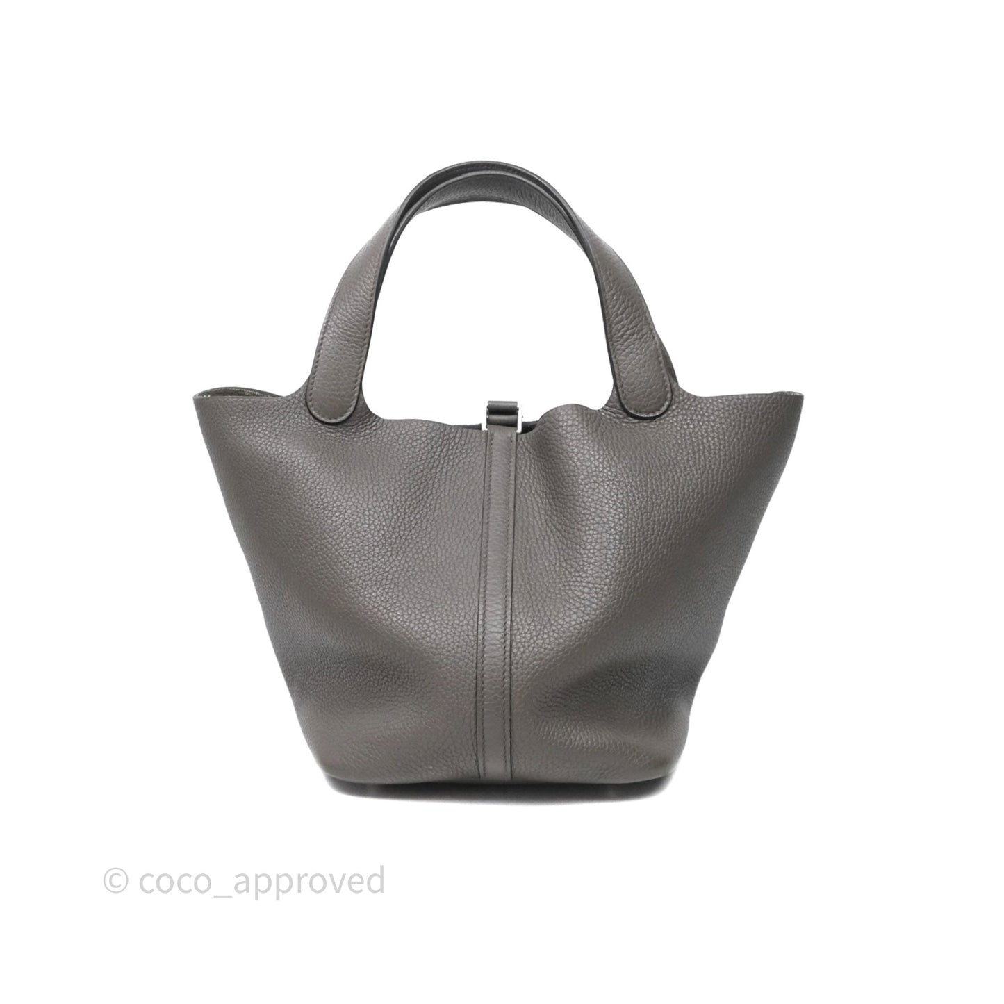 Hermès Picotin 22 Graphite 88 Taurillon Maurice Clemence Palladium Hardware