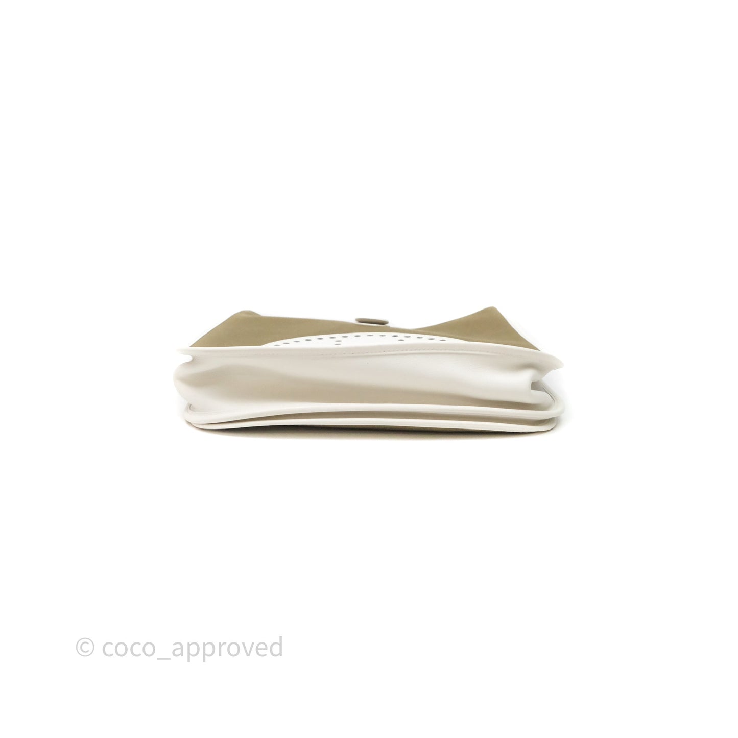 Hermes Evelyne III 29 Khaki/ White Palladium Hardware