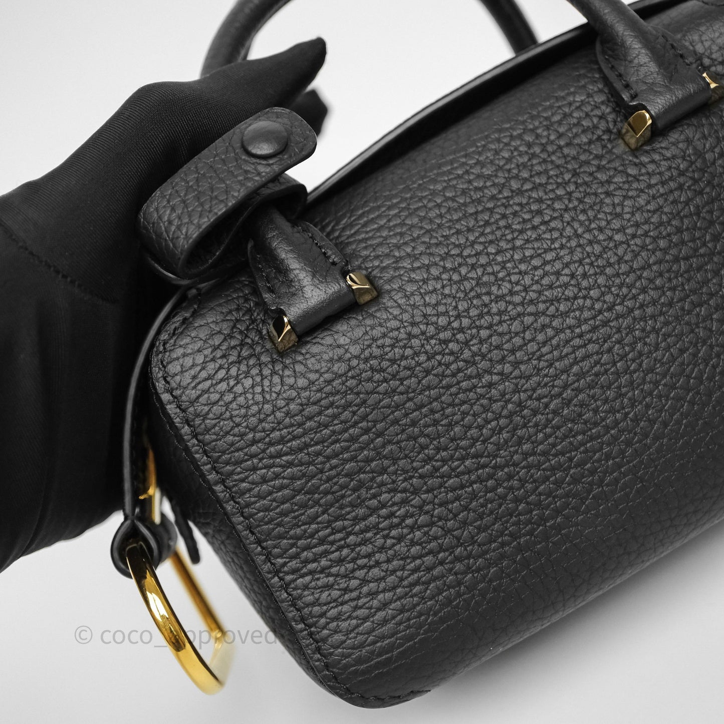 Delvaux Cool Box Nano Taurillon Soft Grained Calfskin Black Gold Hardware