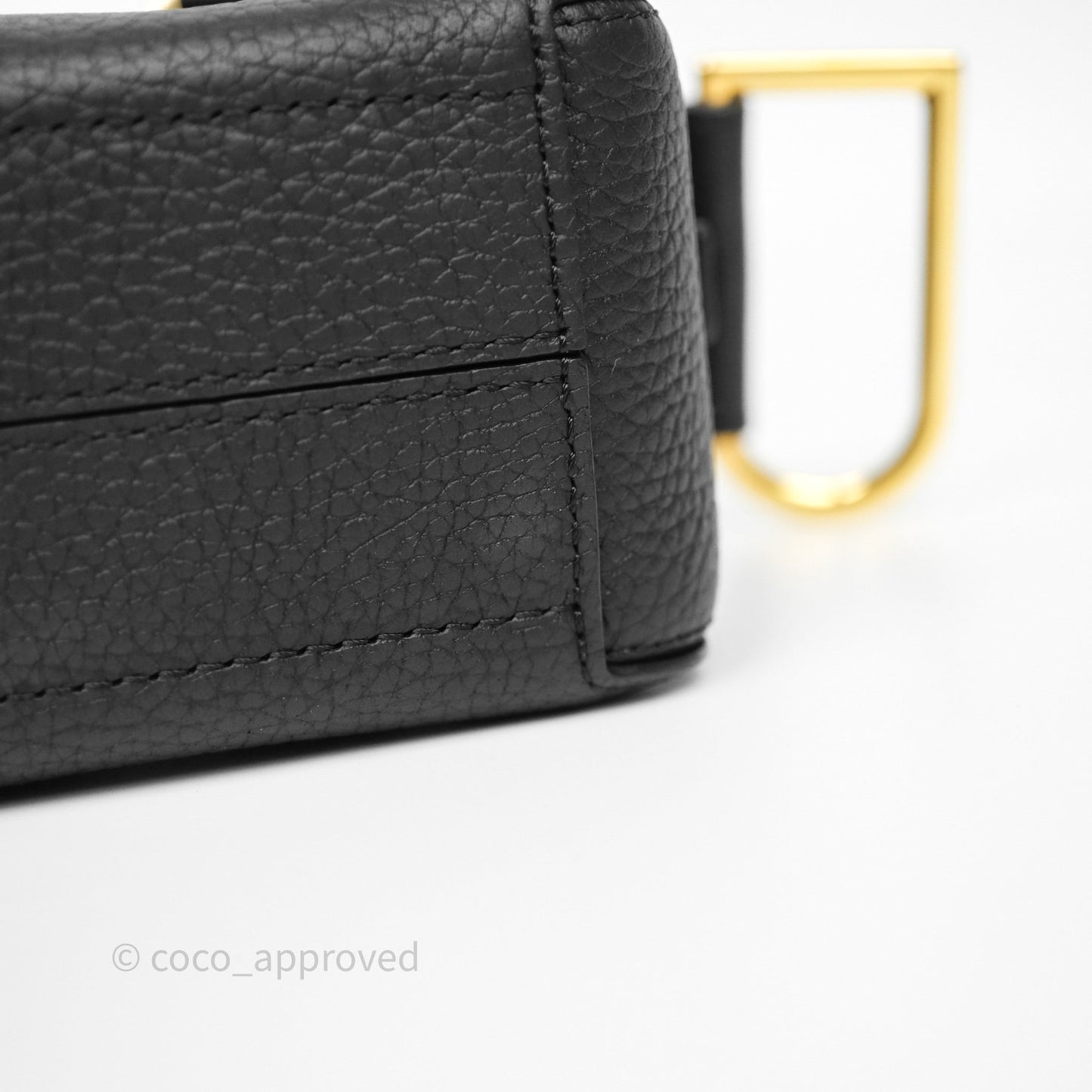 Delvaux Cool Box Nano Taurillon Soft Grained Calfskin Black Gold Hardware