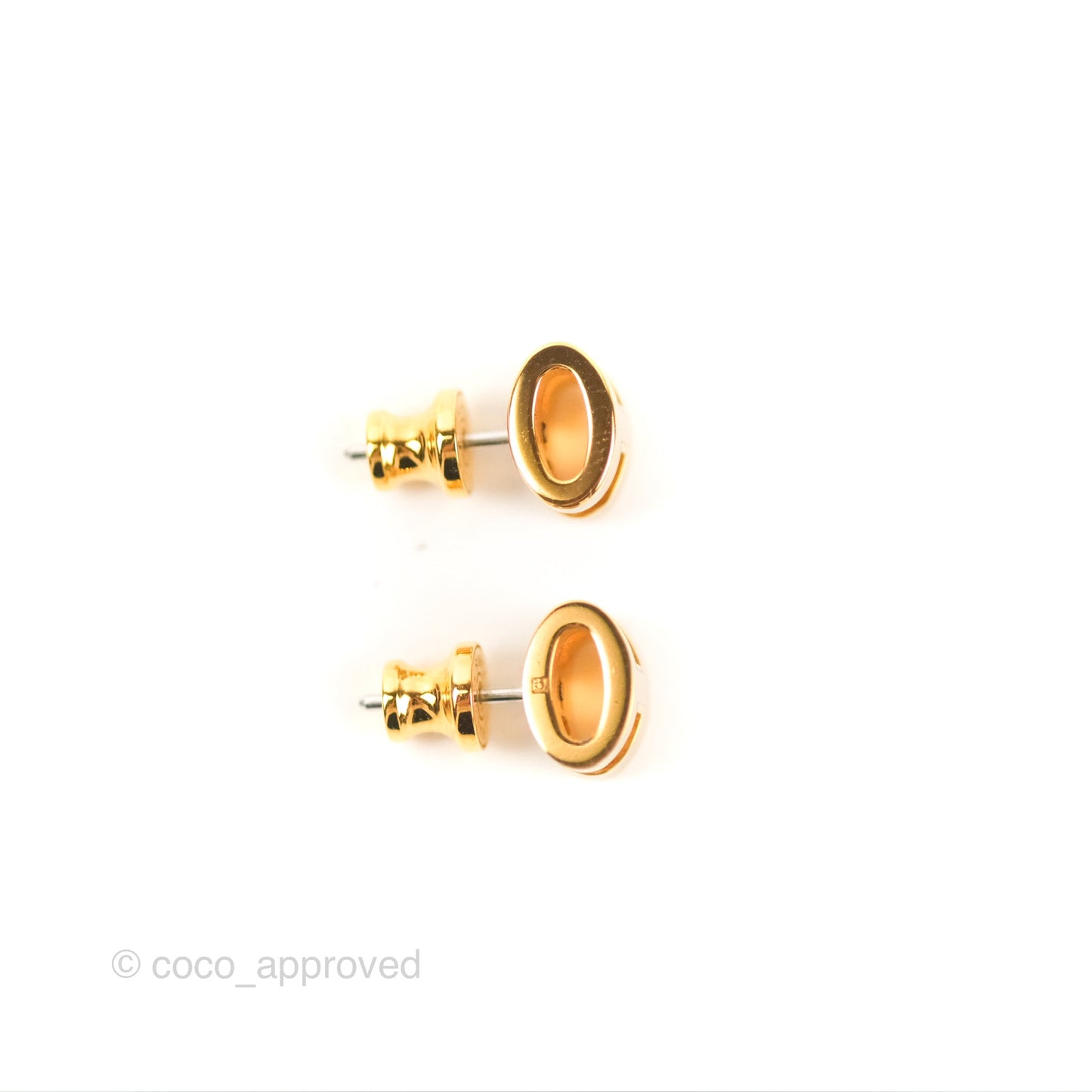 Hermès Mini Pop H Earrings Marron Glace Gold Hardware