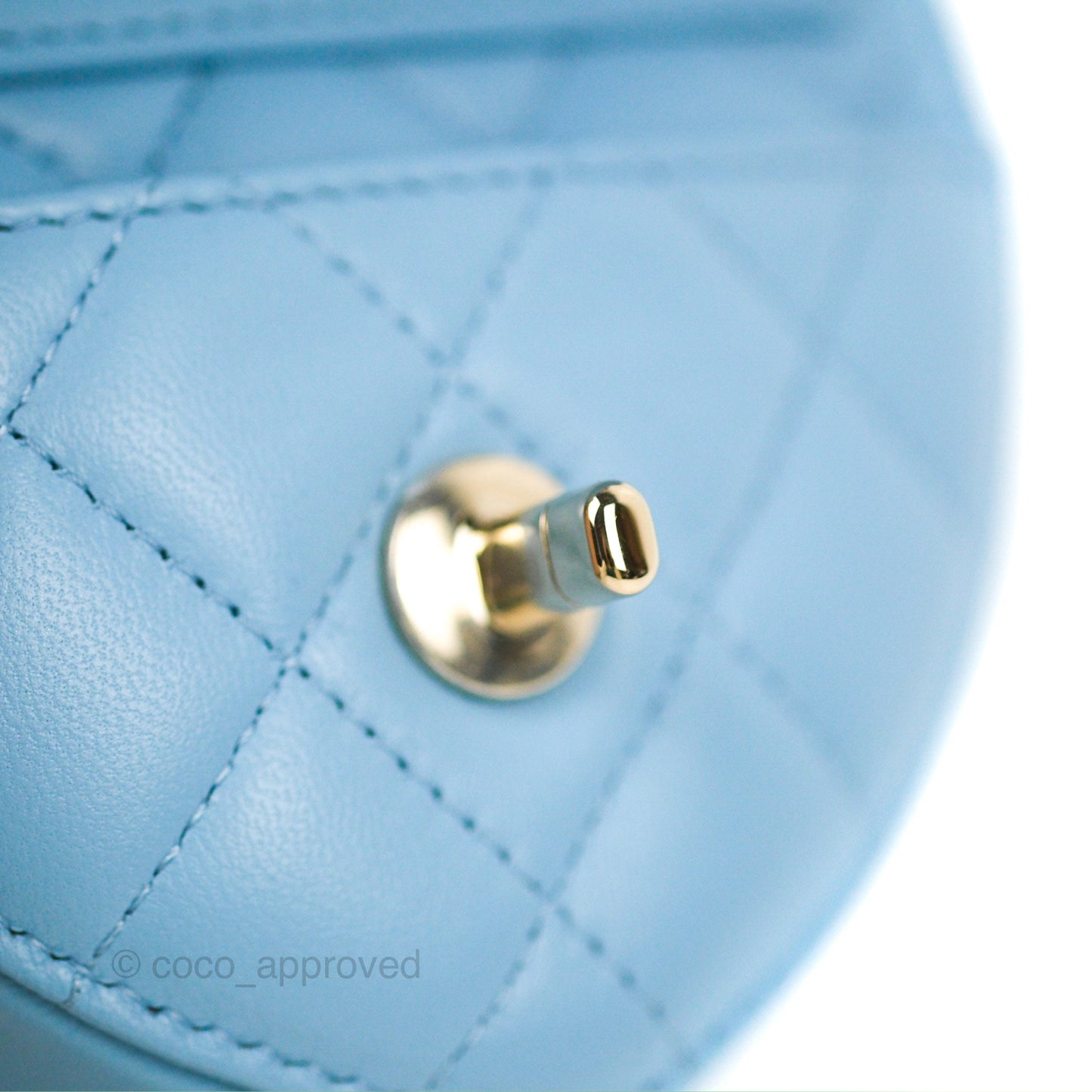 Chanel Mini Heart Belt Bag Blue Lambskin Gold Hardware 22S