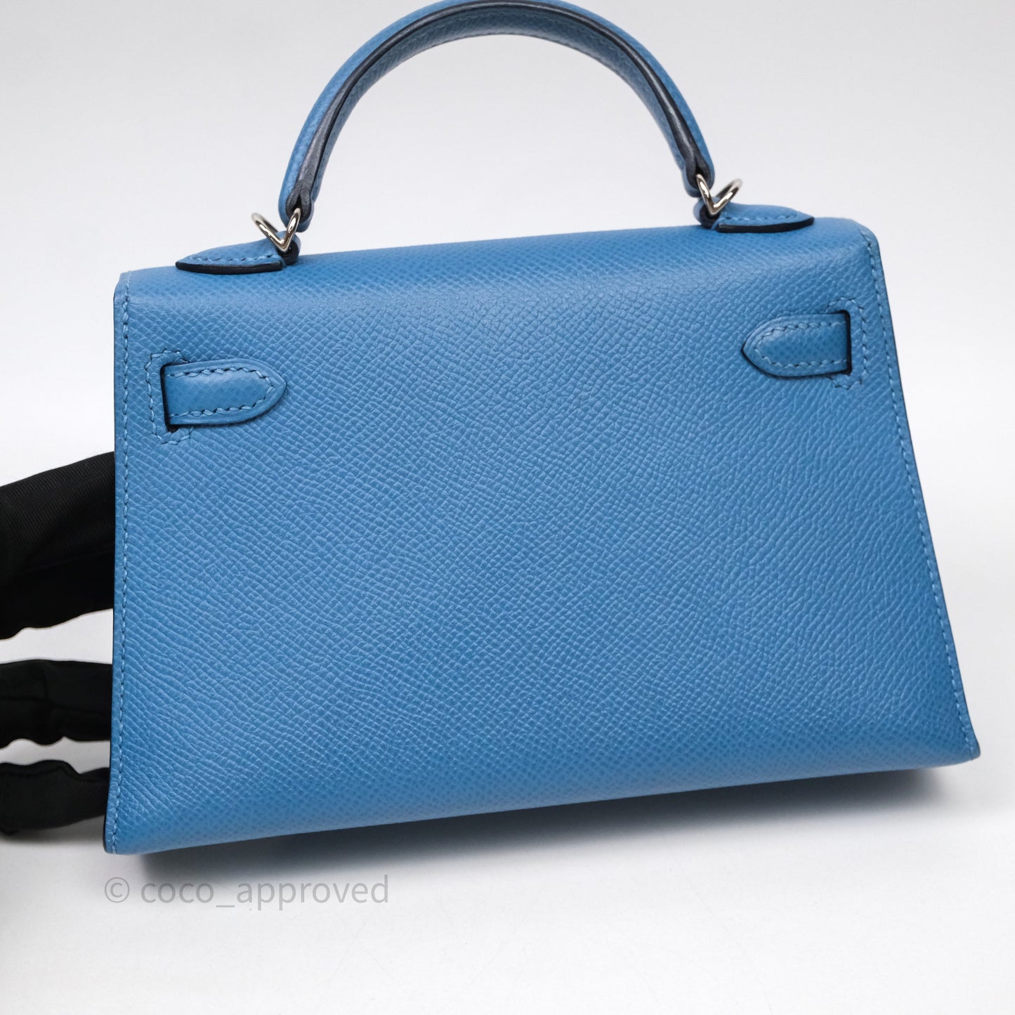 Hermès Mini Kelly Bleu Azur 7R Epsom Palladium Hardware