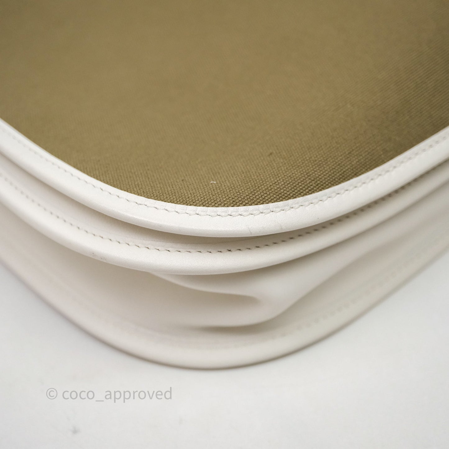 Hermes Evelyne III 29 Khaki/ White Palladium Hardware