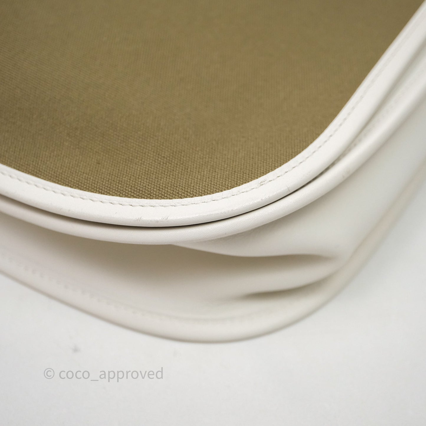 Hermes Evelyne III 29 Khaki/ White Palladium Hardware