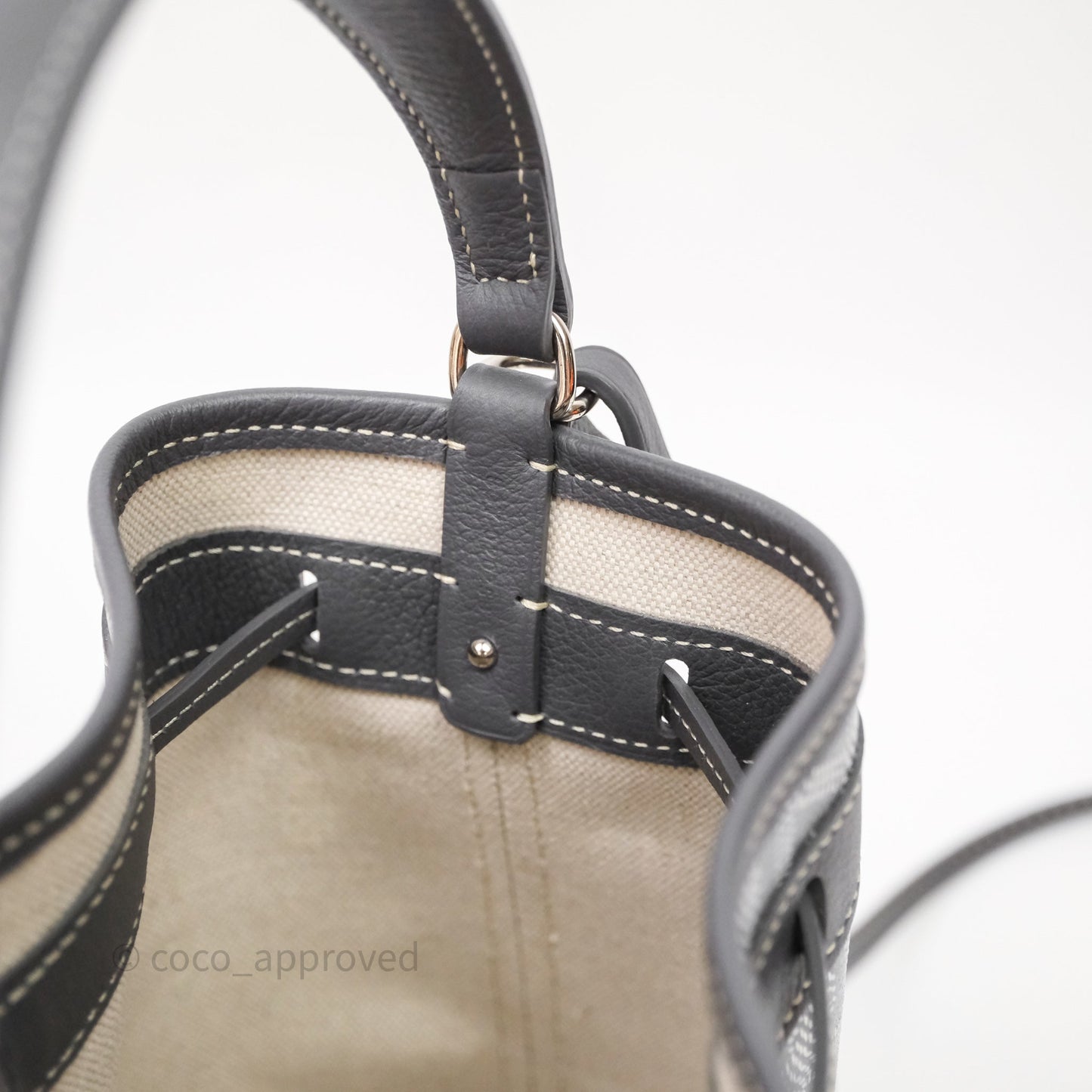 Goyard Petit Flot Mini Bucket Bag Grey Goyardine Canvas