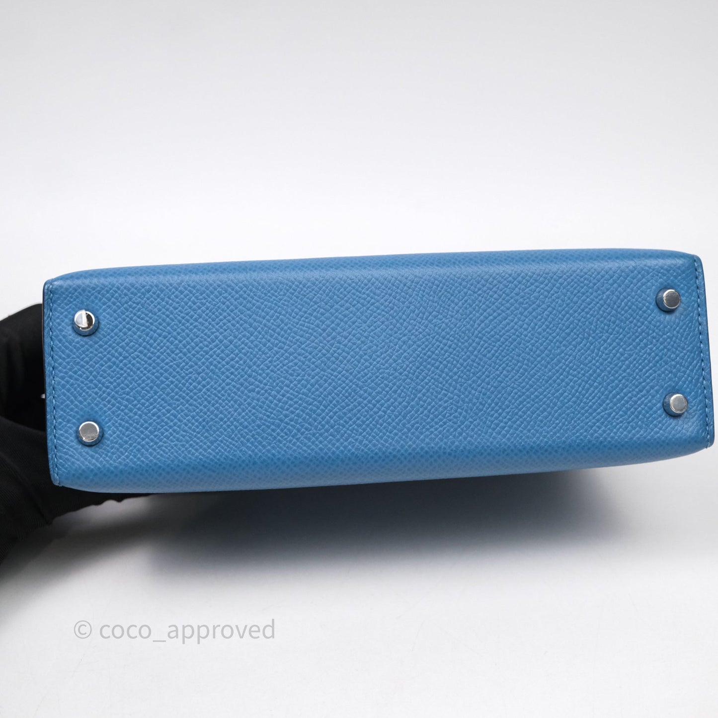 Hermès Mini Kelly Bleu Azur 7R Epsom Palladium Hardware