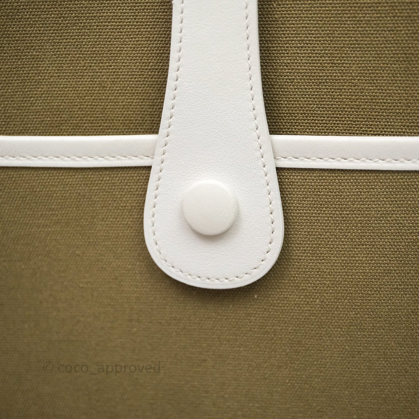 Hermes Evelyne III 29 Khaki/ White Palladium Hardware