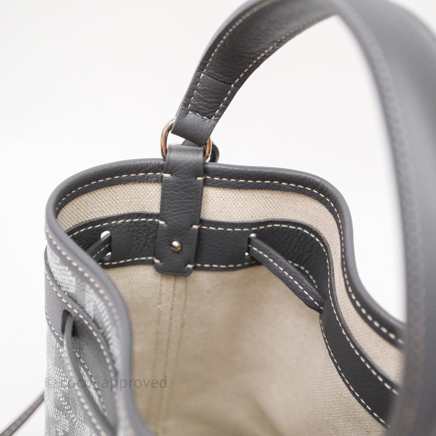 Goyard Petit Flot Mini Bucket Bag Grey Goyardine Canvas