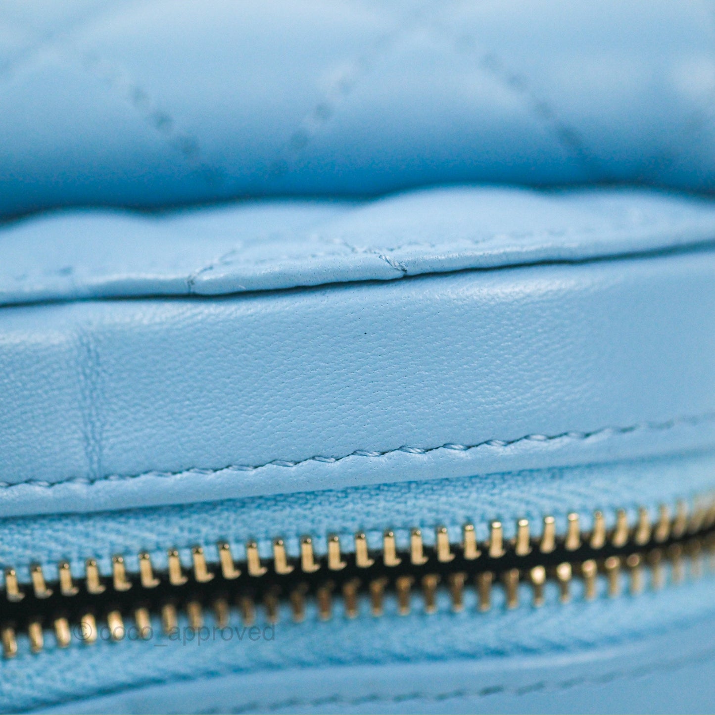 Chanel Mini Heart Belt Bag Blue Lambskin Gold Hardware 22S