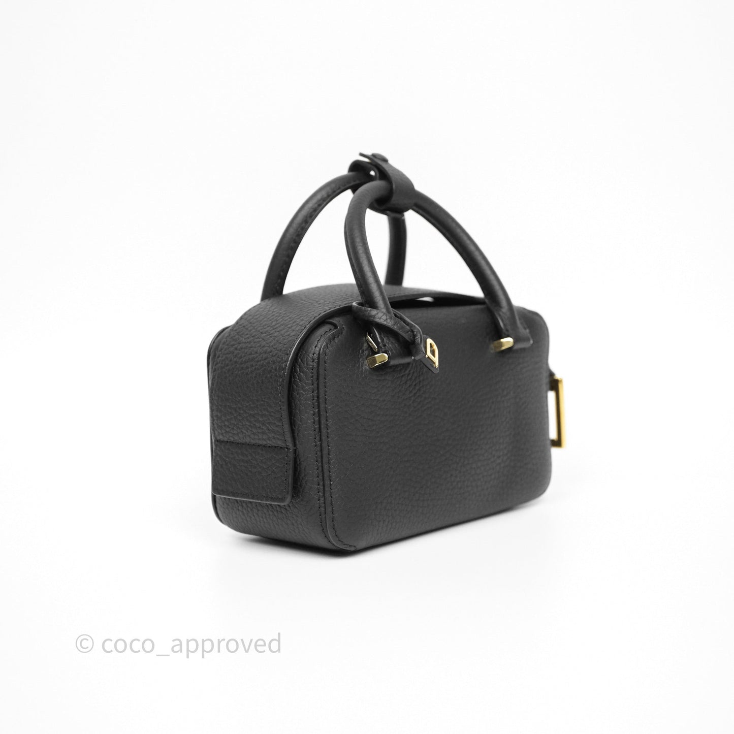 Delvaux Cool Box Nano Taurillon Soft Grained Calfskin Black Gold Hardware