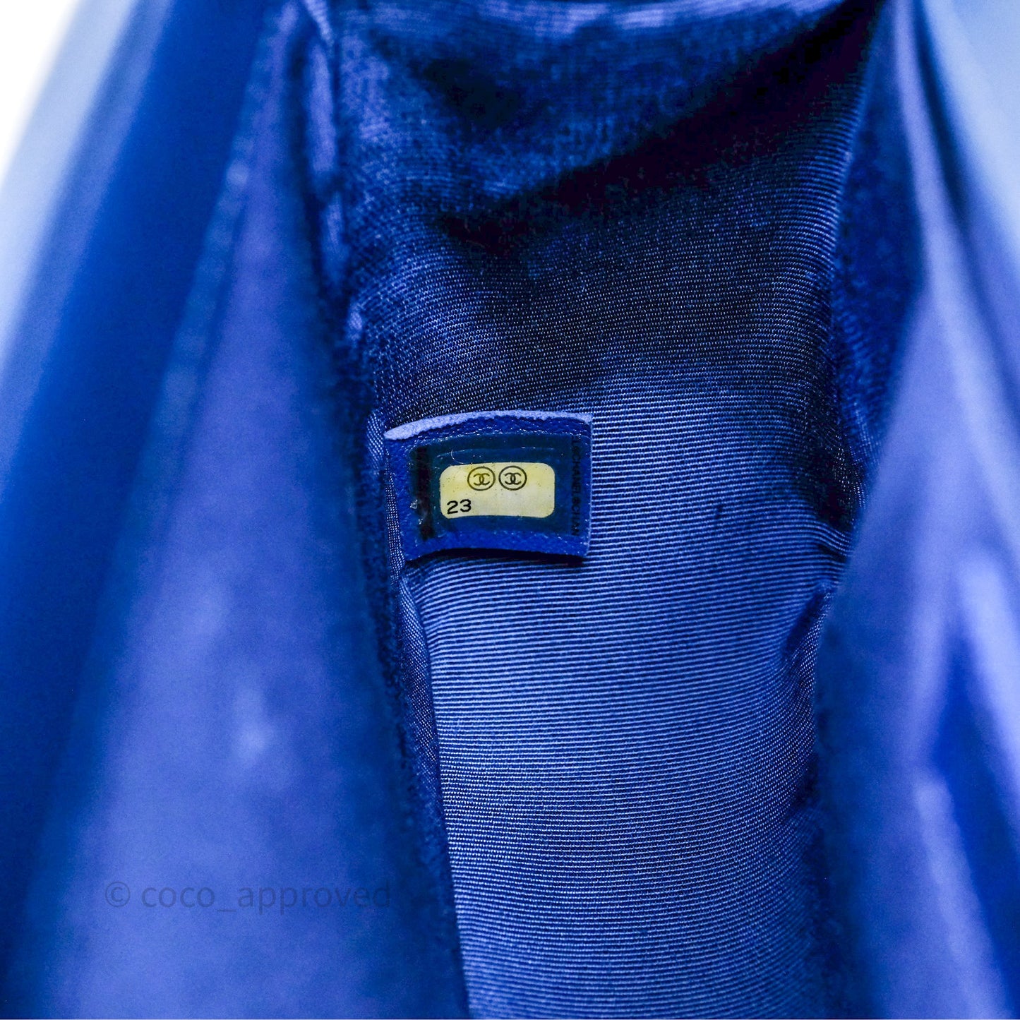 Chanel Quilted Medium Boy With Handle Blue Calfskin Aged Gold Hardware
