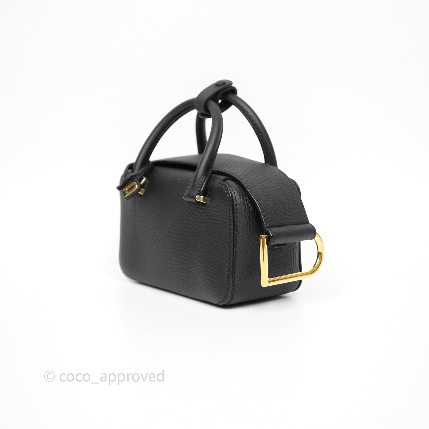 Delvaux Cool Box Nano Taurillon Soft Grained Calfskin Black Gold Hardware